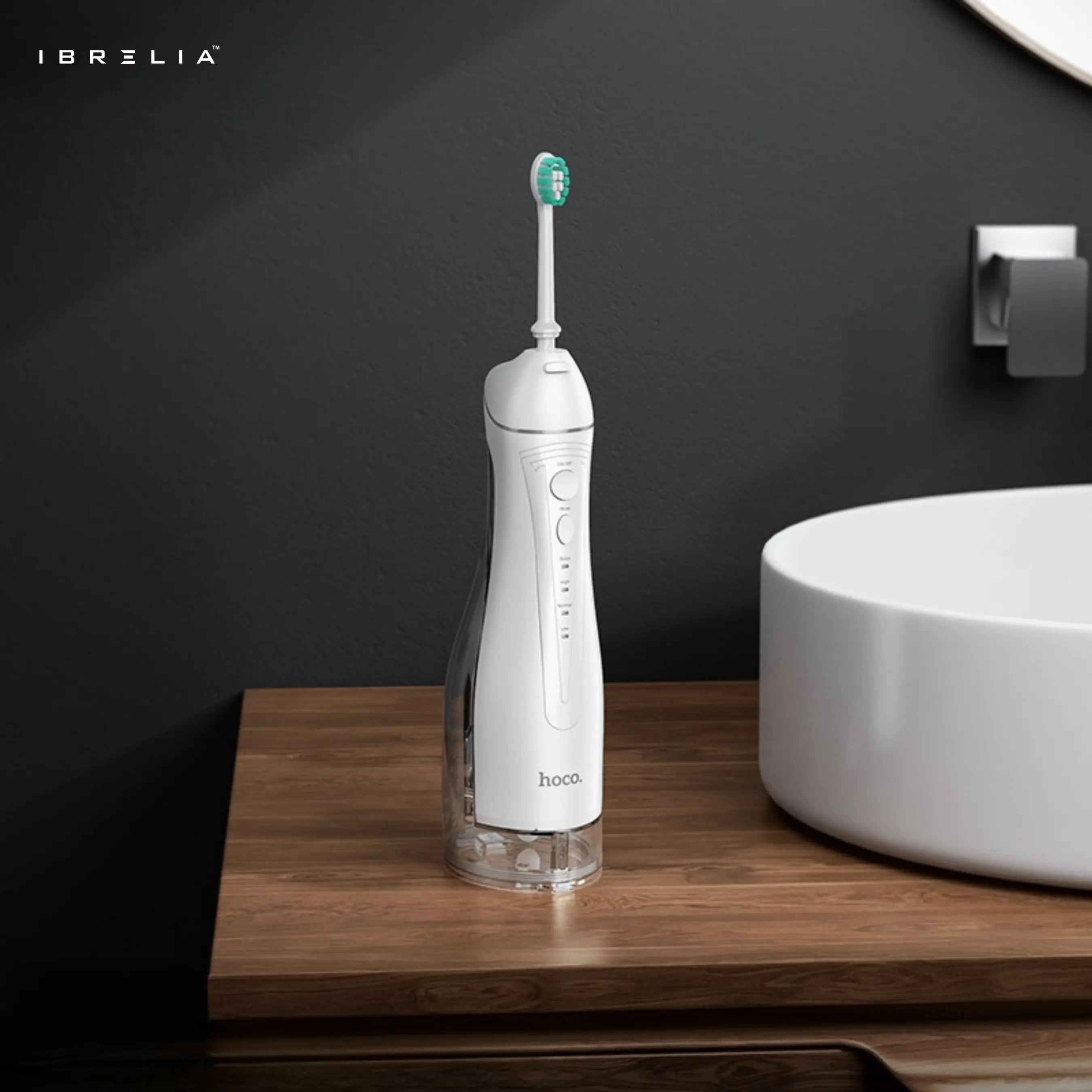 HOCO HP63 Electric Oral Irrigator | 300ML Water Tank | 1200–1400 RPM Strong Pulse | IPX7 Waterproof | IBRELIA™ IBRELIA