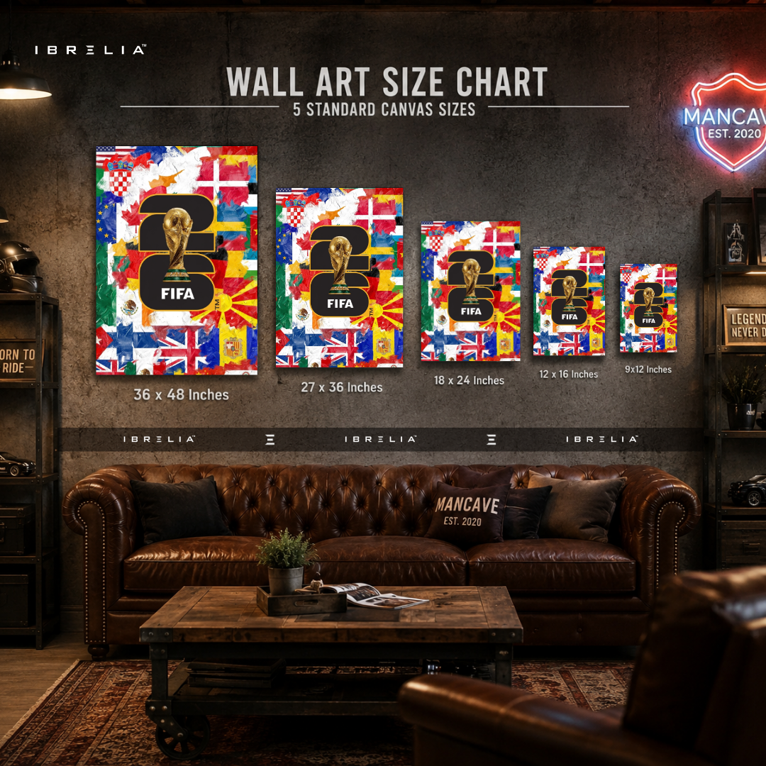 FIFA World Cup 2026 Global Nations Wrapped Frame Wall Art | International Football Edition | IBRELIA™