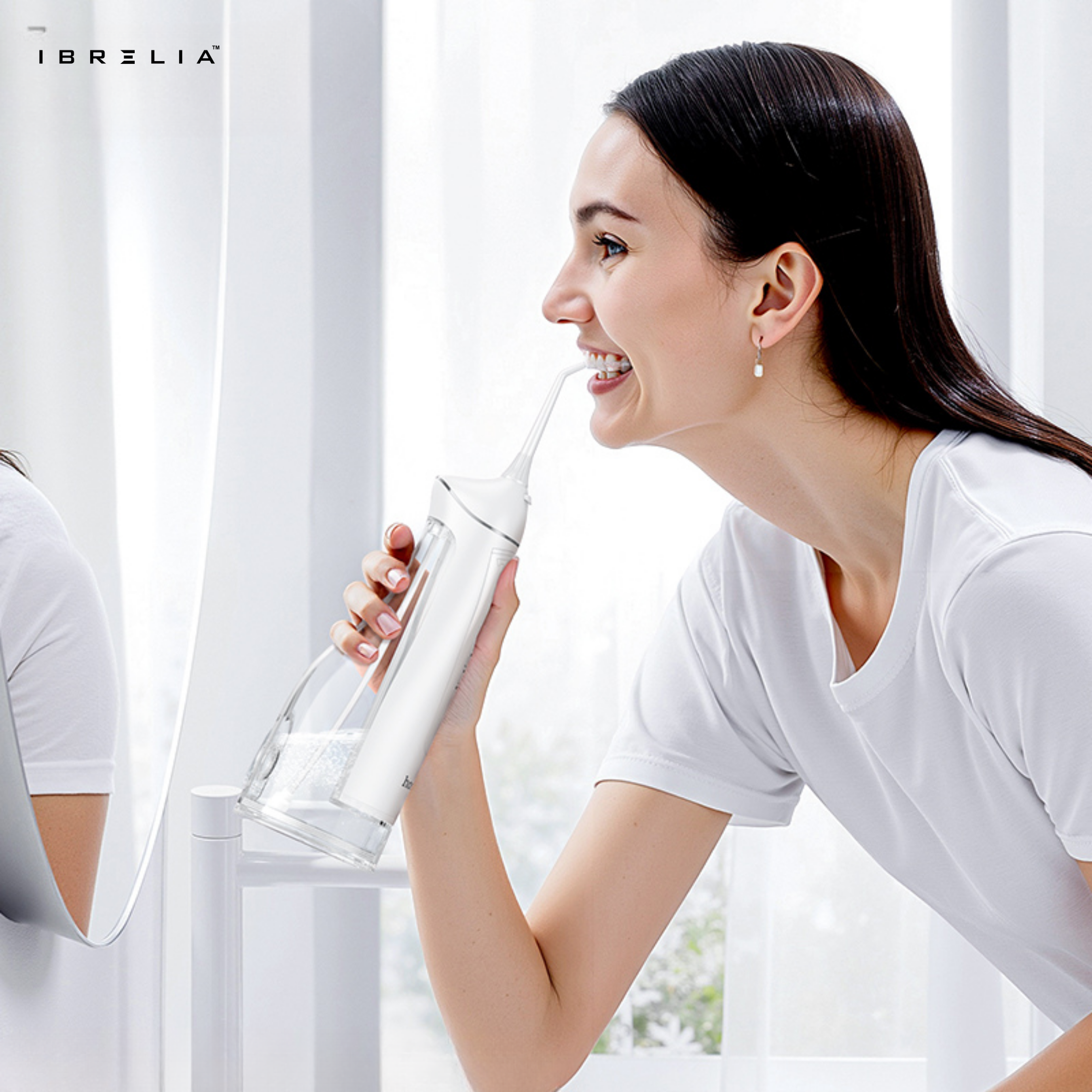 HOCO HP63 Electric Oral Irrigator | 300ML Water Tank | 1200–1400 RPM Strong Pulse | IPX7 Waterproof | IBRELIA™ IBRELIA