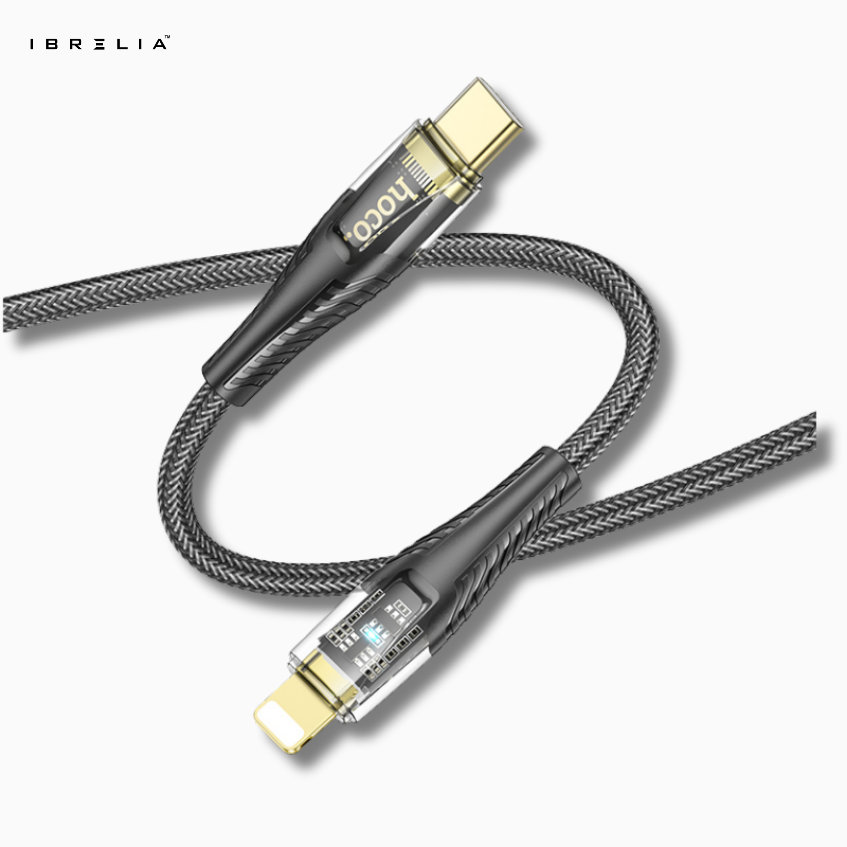 HOCO U121 Transparent Discovery Edition PD 27W Charging Cable (USB-C to iP) | IBRELIA™