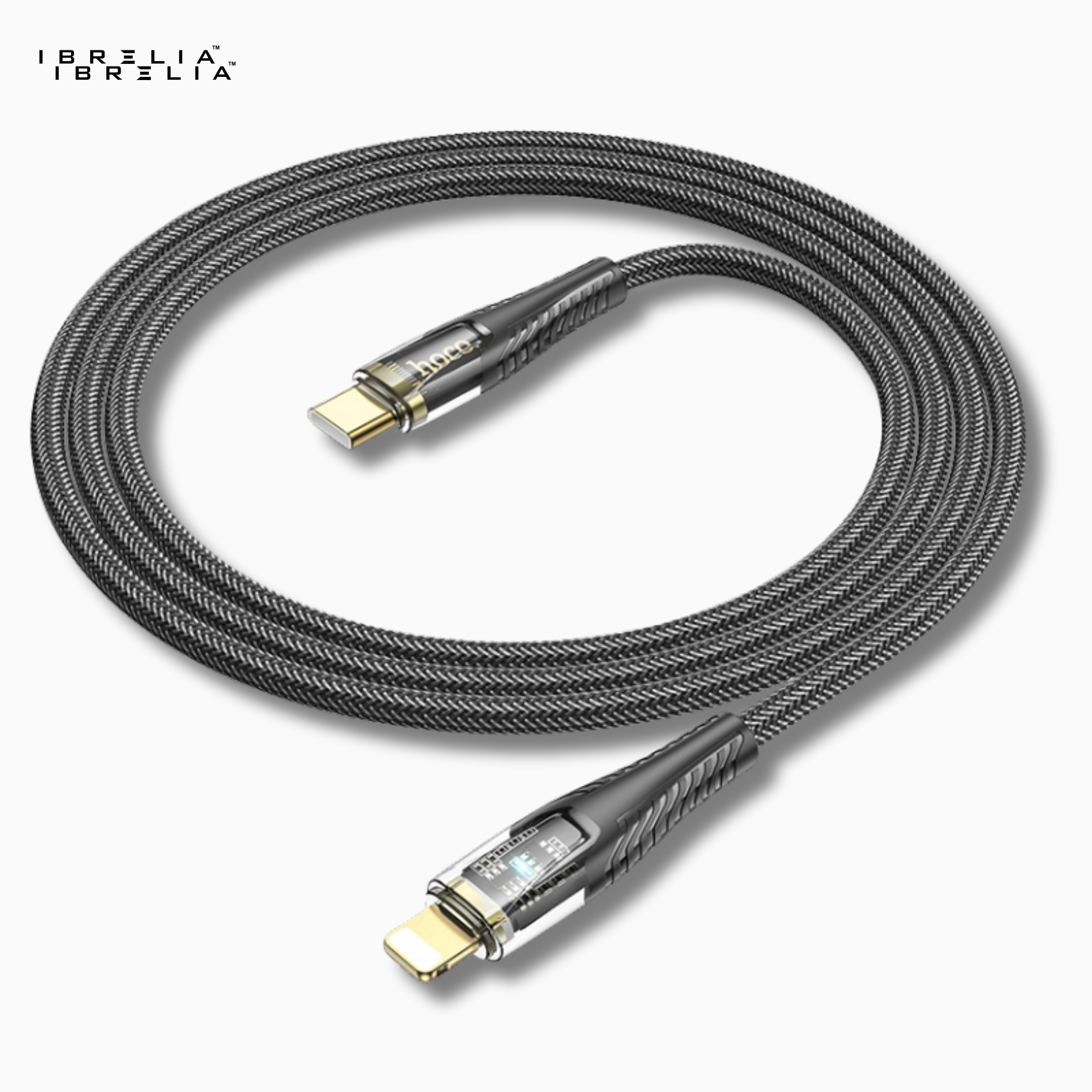 HOCO U121 Transparent Discovery Edition PD 27W Charging Cable (USB-C to iP) | IBRELIA™