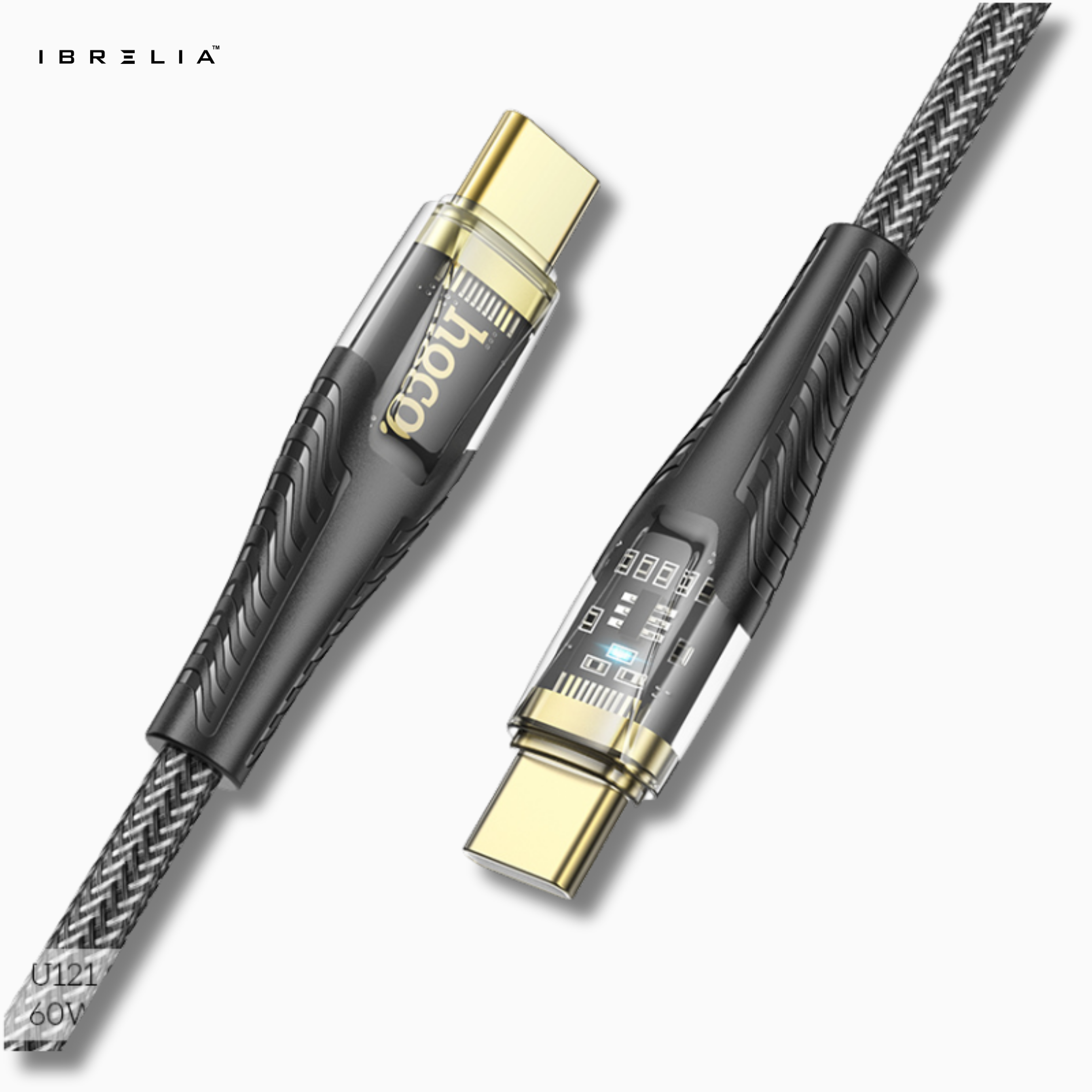 HOCO U121 Transparent Discovery Edition 60W Charging Data Cable (USB-C to USB-C) | IBRELIA™