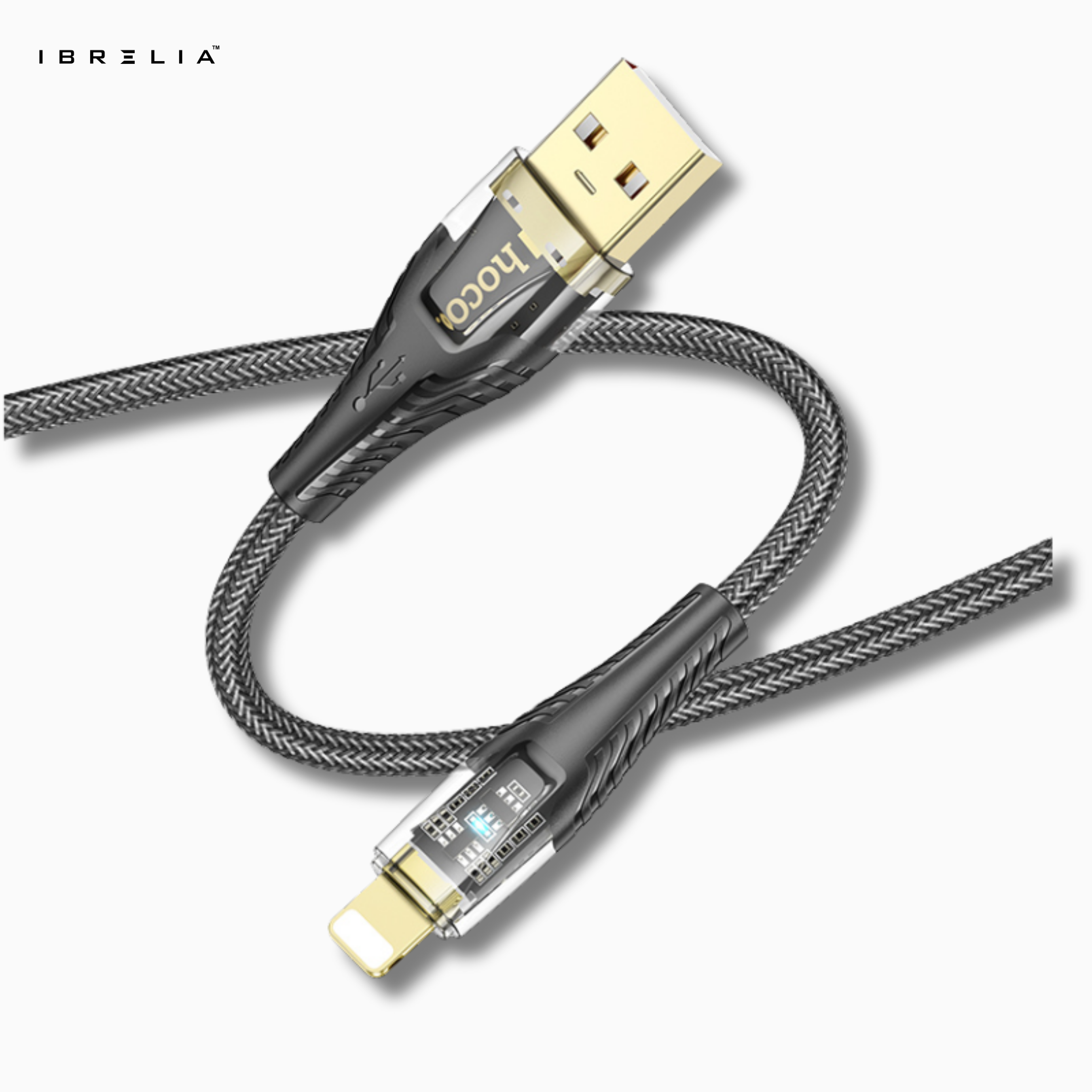 HOCO U121 Transparent Discovery Edition 2.4A Charging Data Cable (USB-A to iP) | IBRELIA™