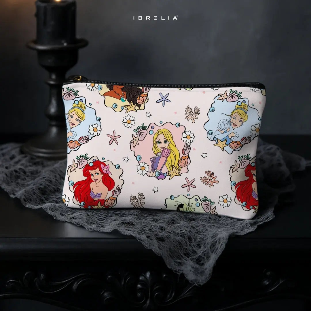 Fairytale Princess Garden Makeup & Pencil Pouch – Double-Sided Print – IBRELIA™