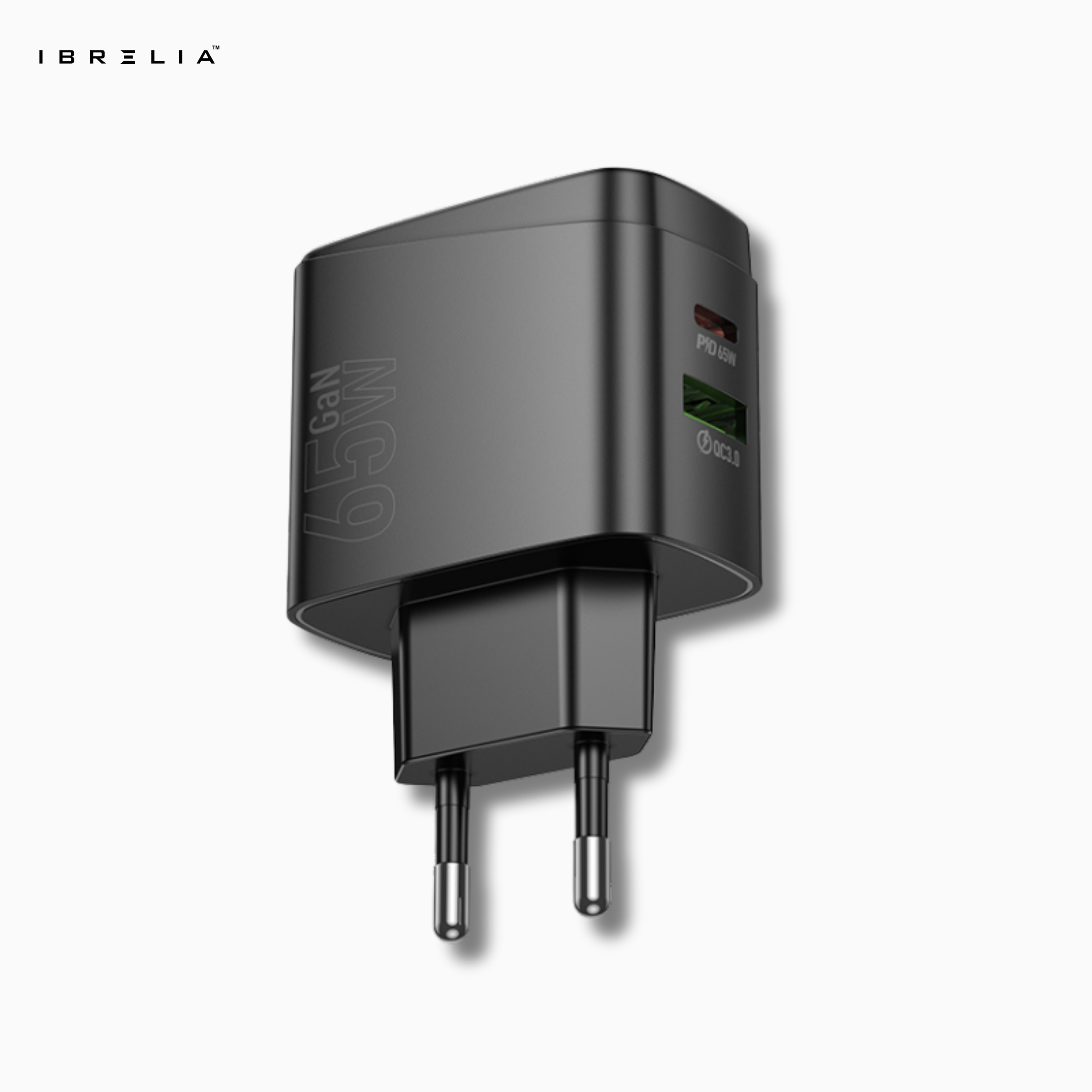 HOCO CS63A Bright PD65W Dual-Port Fast Charger (USB-C + USB-A | 65W Total Output | EU Plug) | IBRELIA™