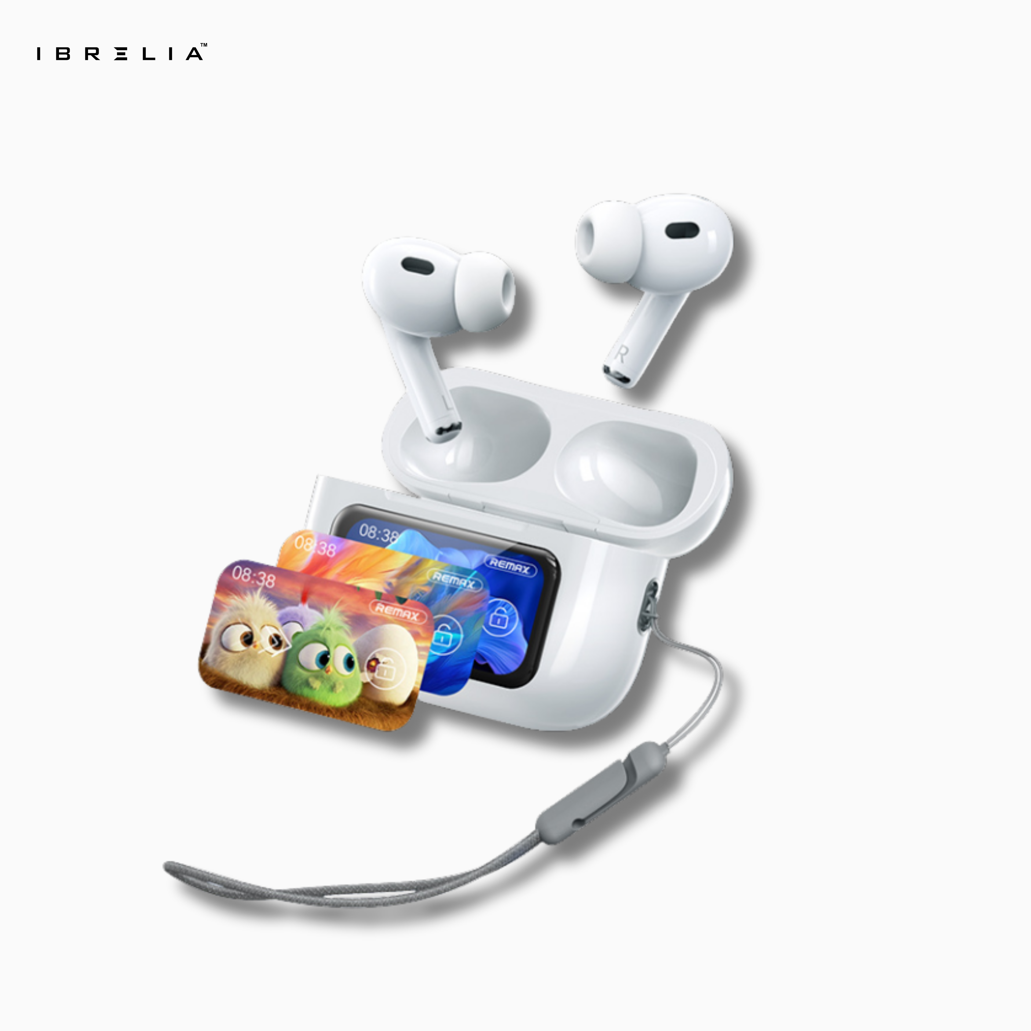 REMAX CozyPods W30N TWS Earbuds | Smart Full-Color Touchscreen Case | ANC + ENC Noise Cancellation | IBRELIA™ IBRELIA