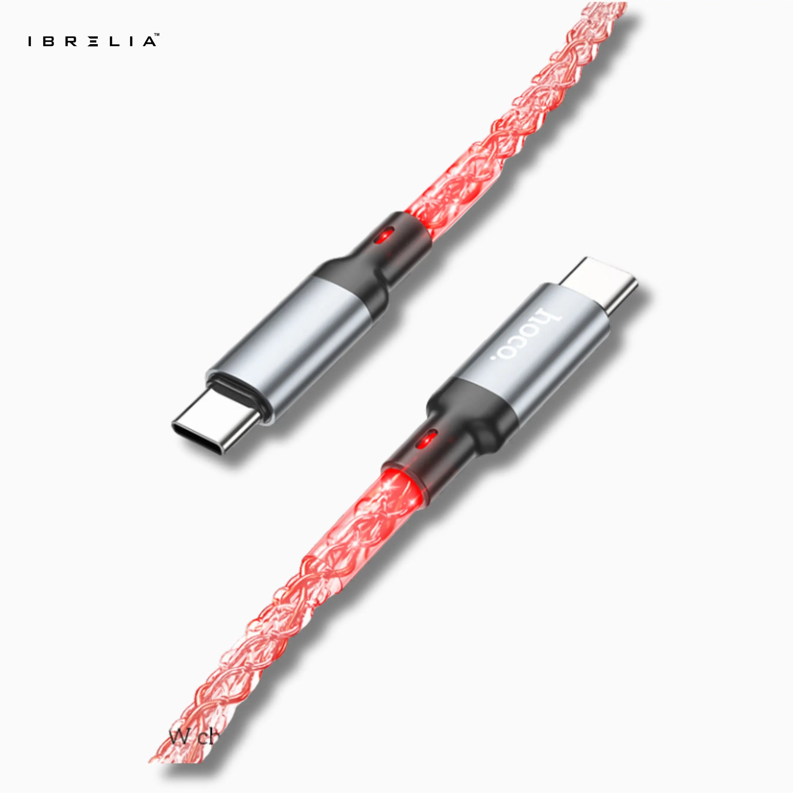 HOCO U112 Shine 60W LED Charging Data Cable (Type-C to Type-C) | IBRELIA™ IBRELIA