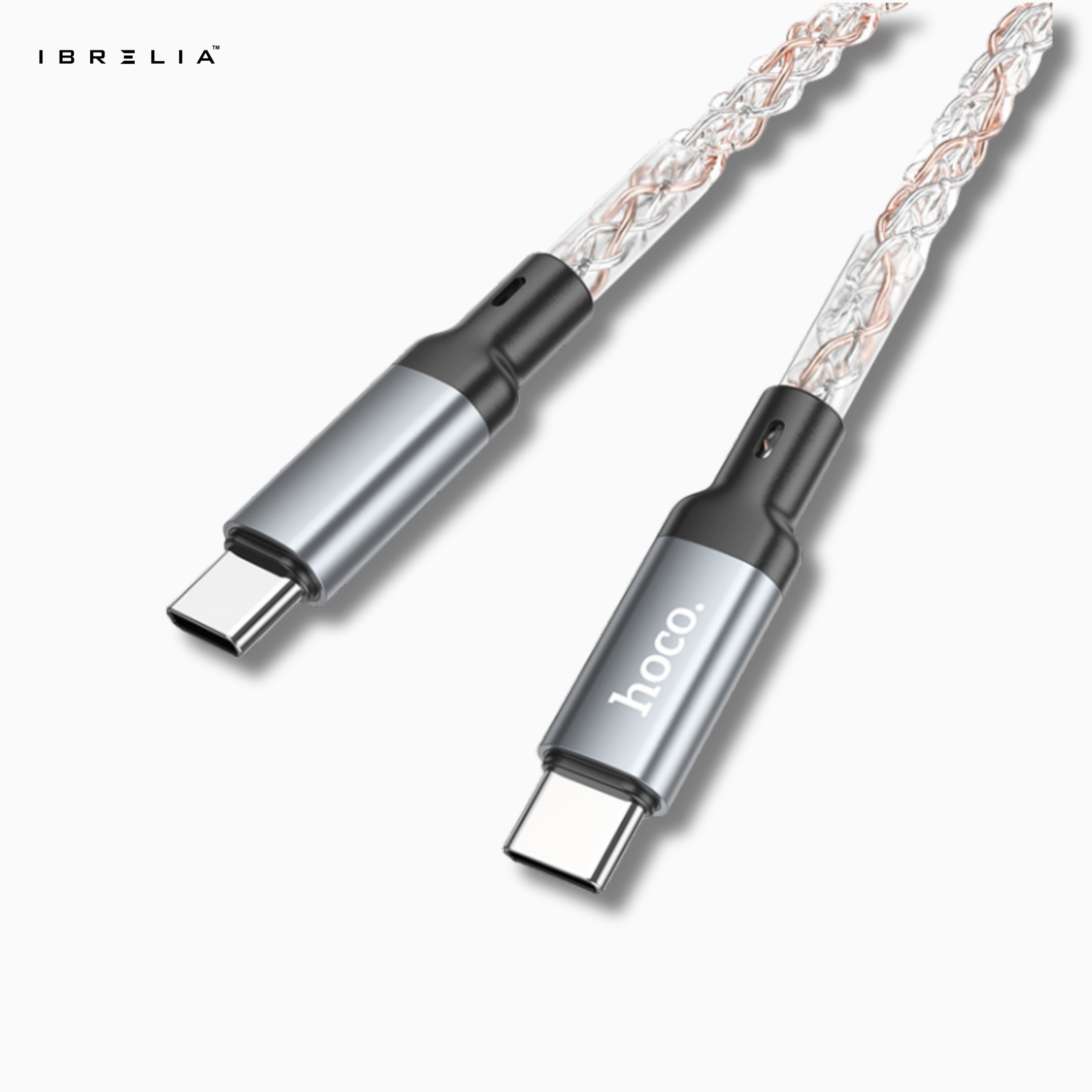 HOCO U112 Shine 60W LED Charging Data Cable (Type-C to Type-C) | IBRELIA™