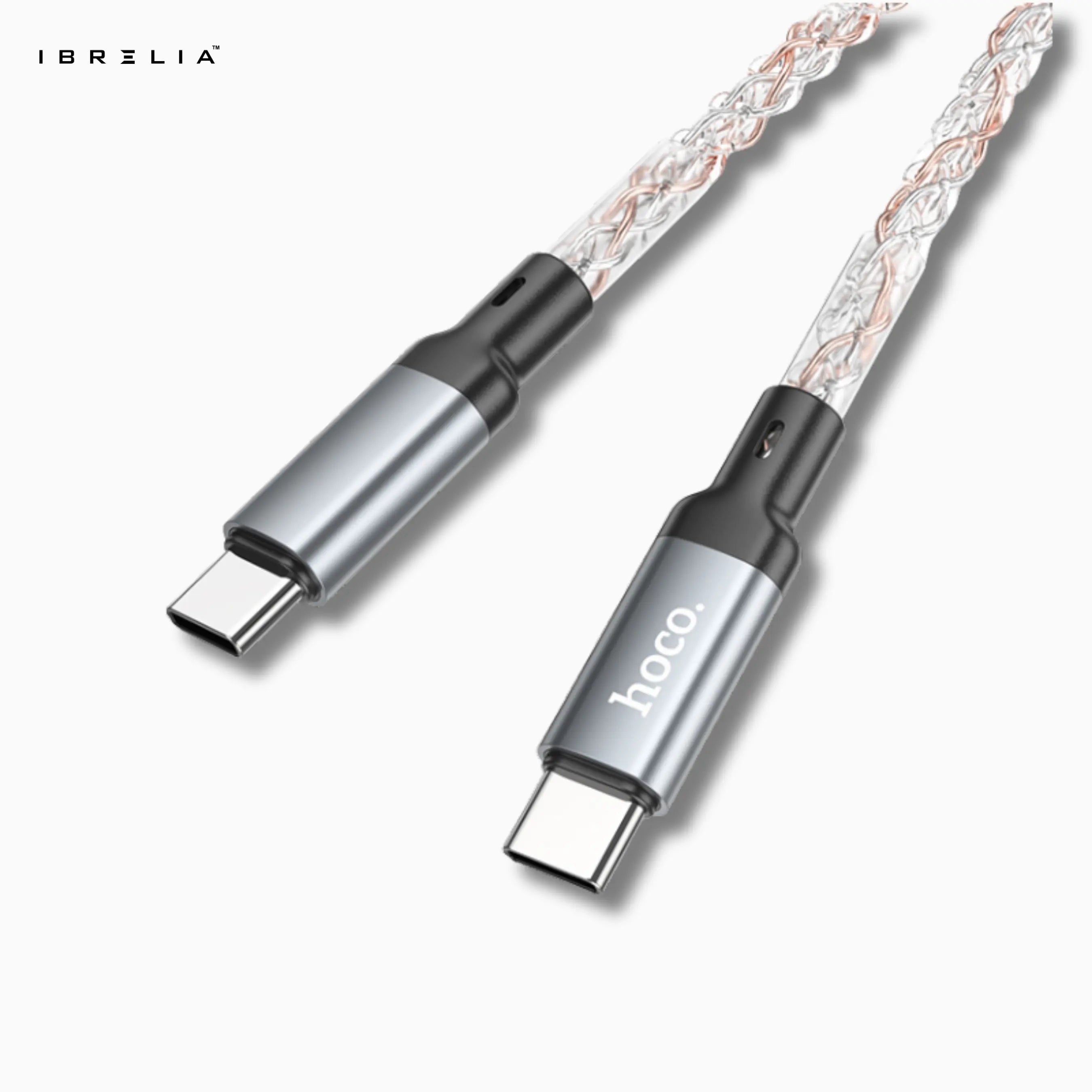 HOCO U112 Shine 60W LED Charging Data Cable (Type-C to Type-C) | IBRELIA™ IBRELIA