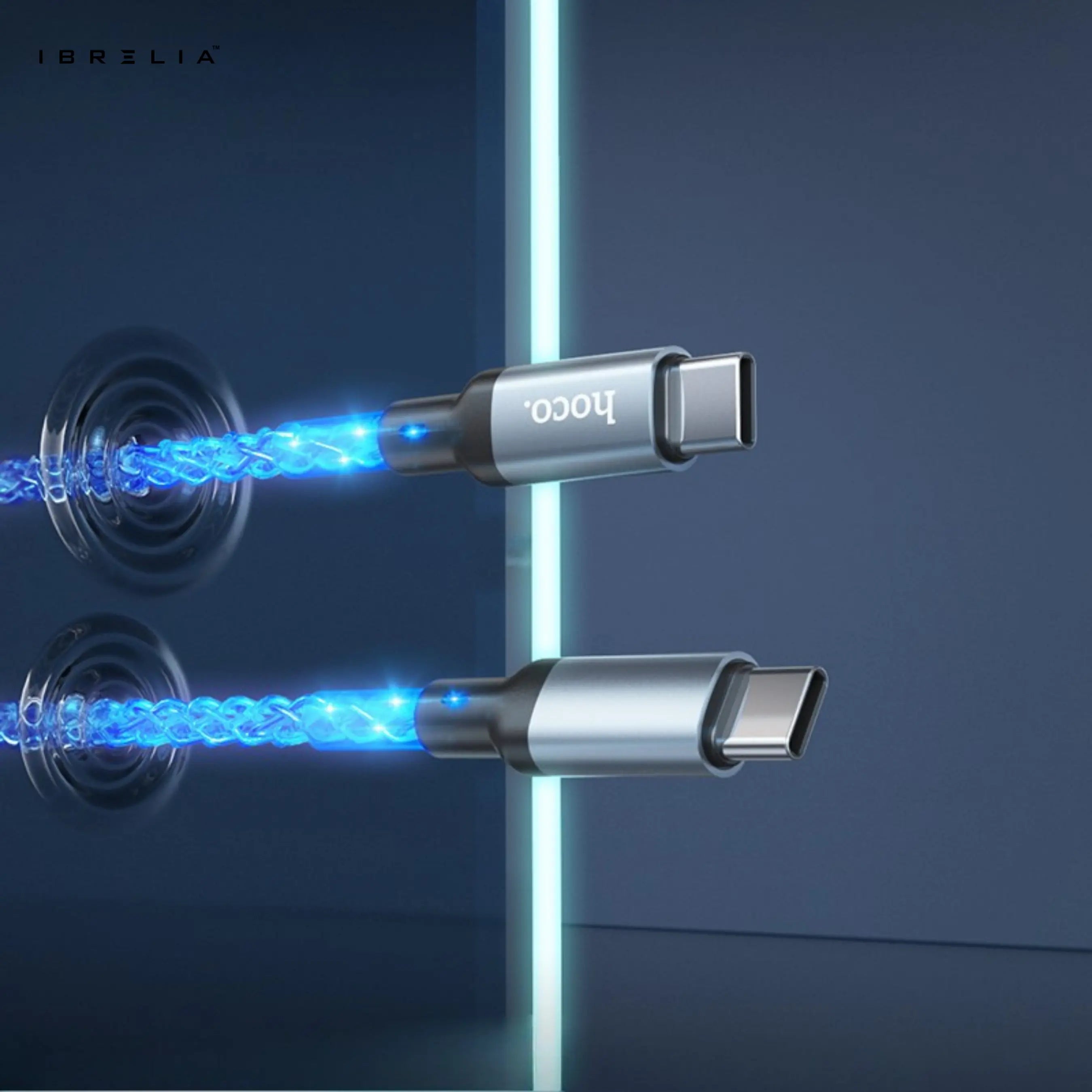 HOCO U112 Shine 60W LED Charging Data Cable (Type-C to Type-C) | IBRELIA™ IBRELIA