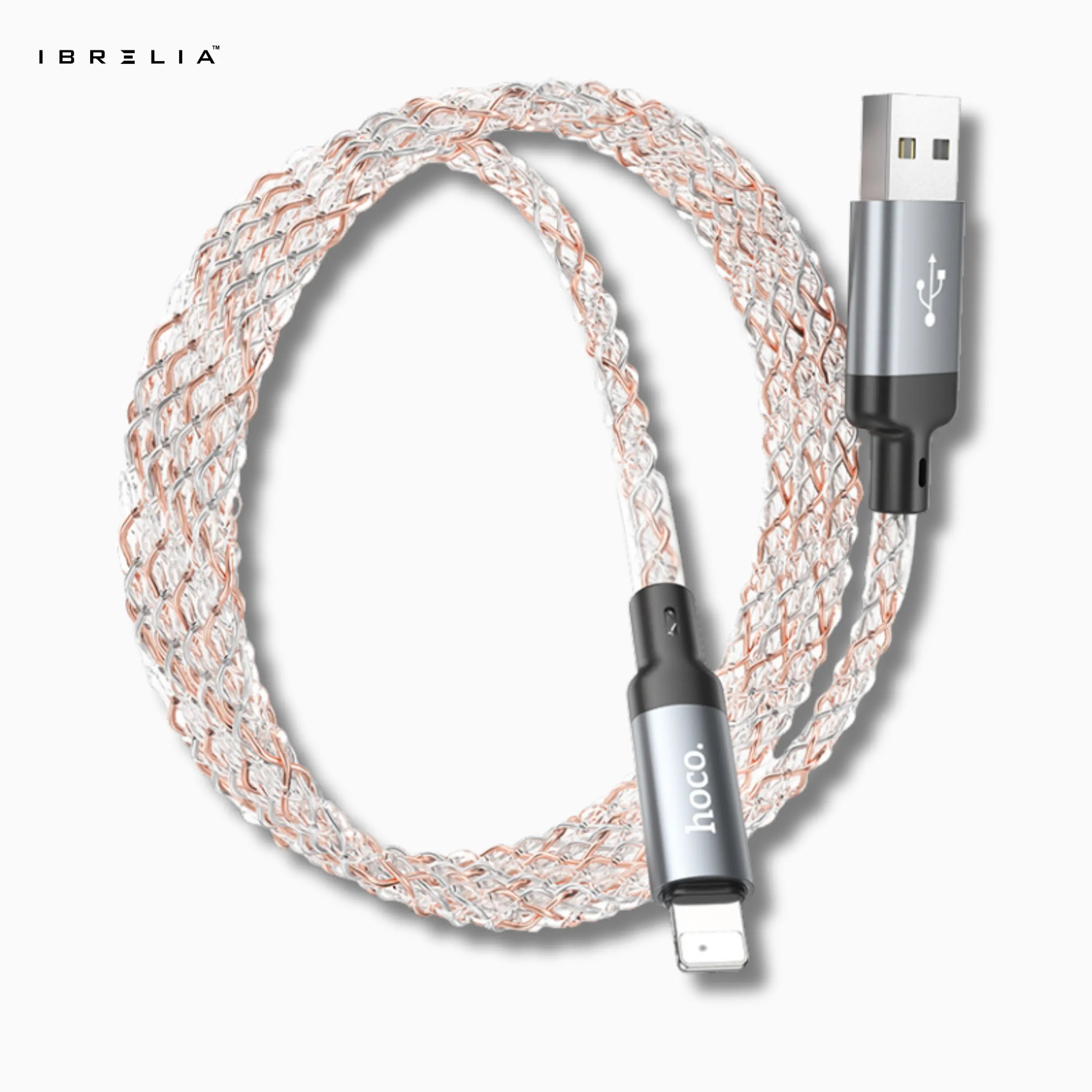 HOCO U112 Shine LED Charging Data Cable 2.4A (USB-A to iPhone) | IBRELIA™ IBRELIA