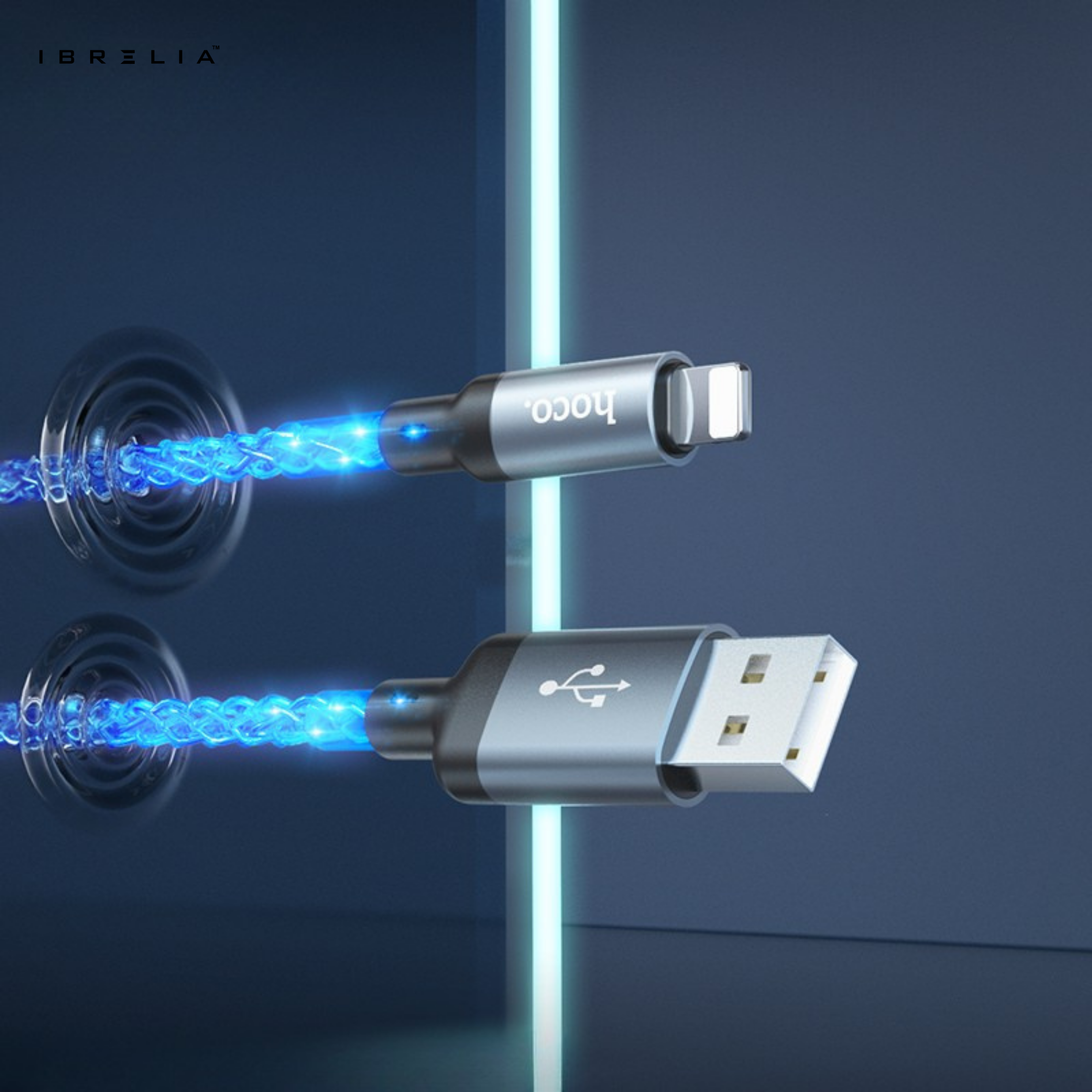 HOCO U112 Shine LED Charging Data Cable 2.4A (USB-A to iPhone) | IBRELIA™