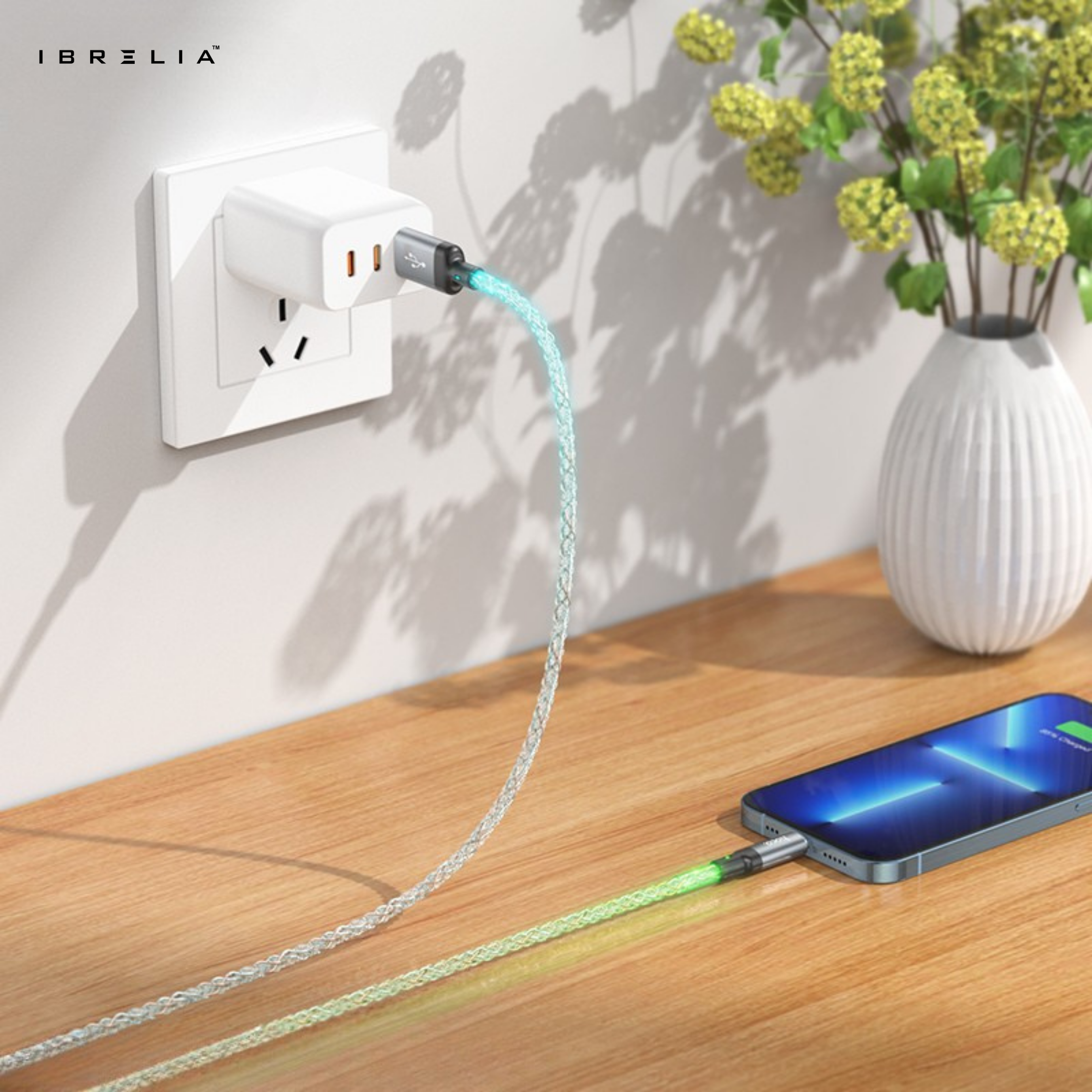 HOCO U112 Shine LED Charging Data Cable 2.4A (USB-A to iPhone) | IBRELIA™