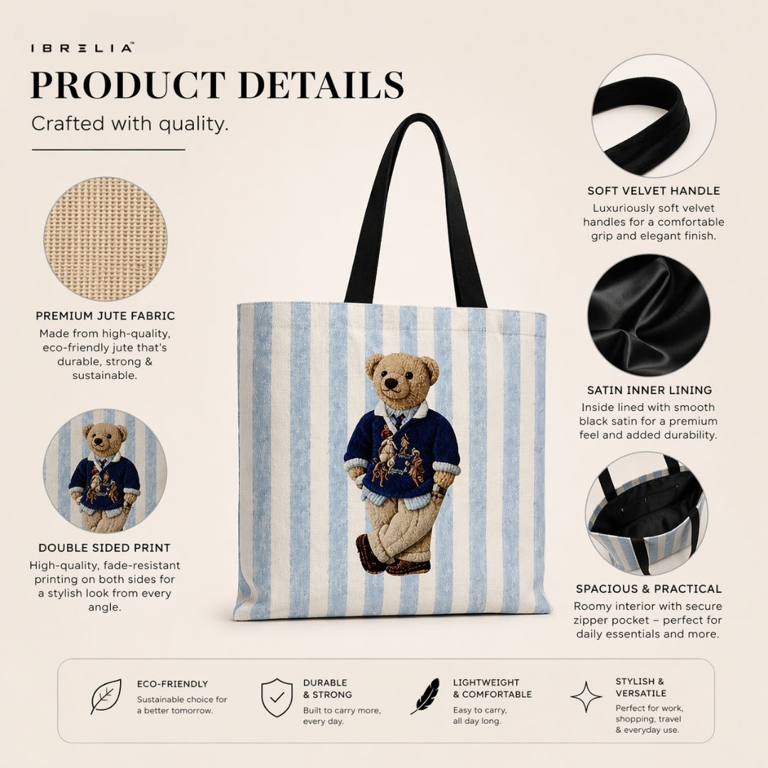 IBRELIA™ Retro Bunny Pop Art Tote Bag – Color Block Cartoon Tote