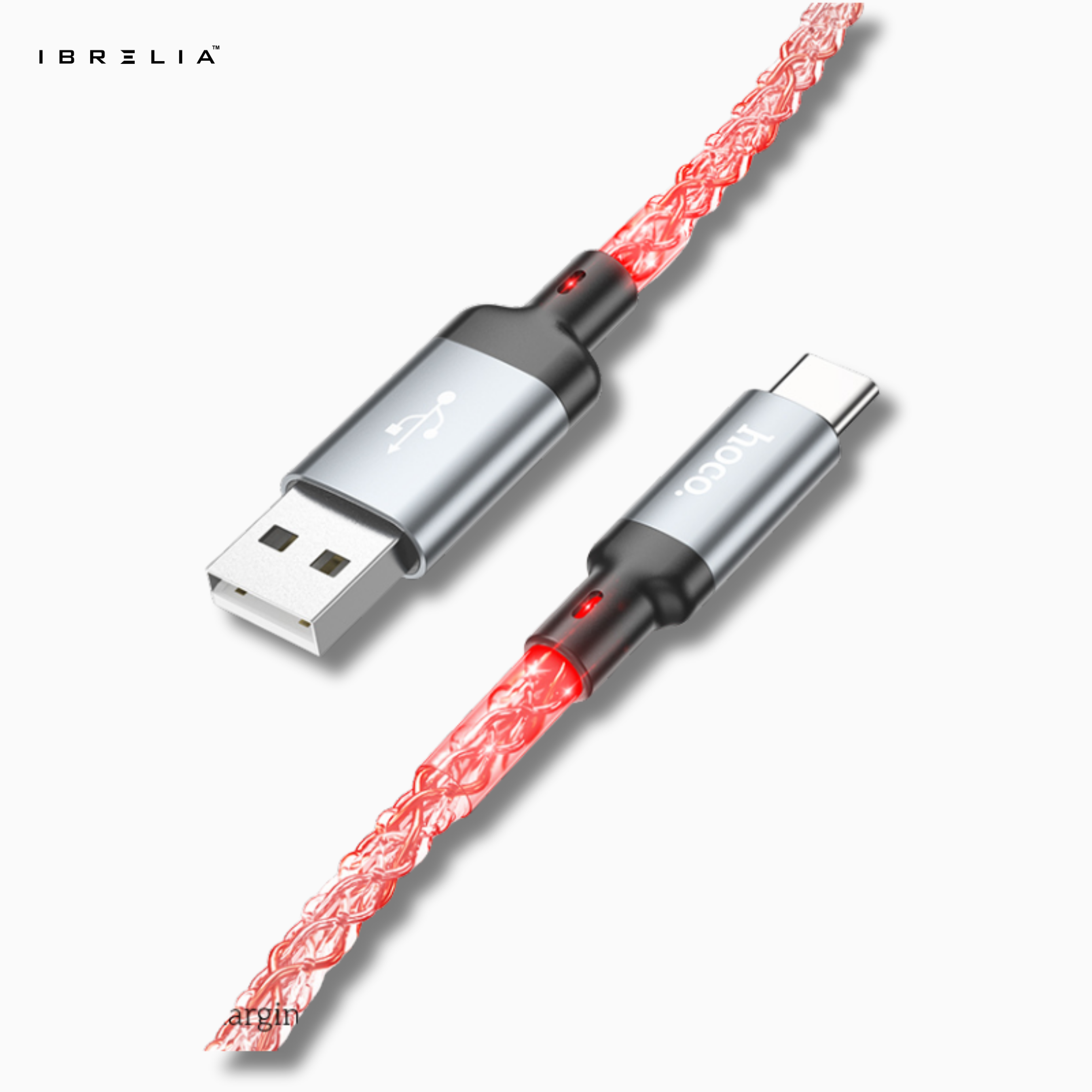 HOCO U112 Shine LED 3A Charging Data Cable (USB-A to Type-C) | IBRELIA™