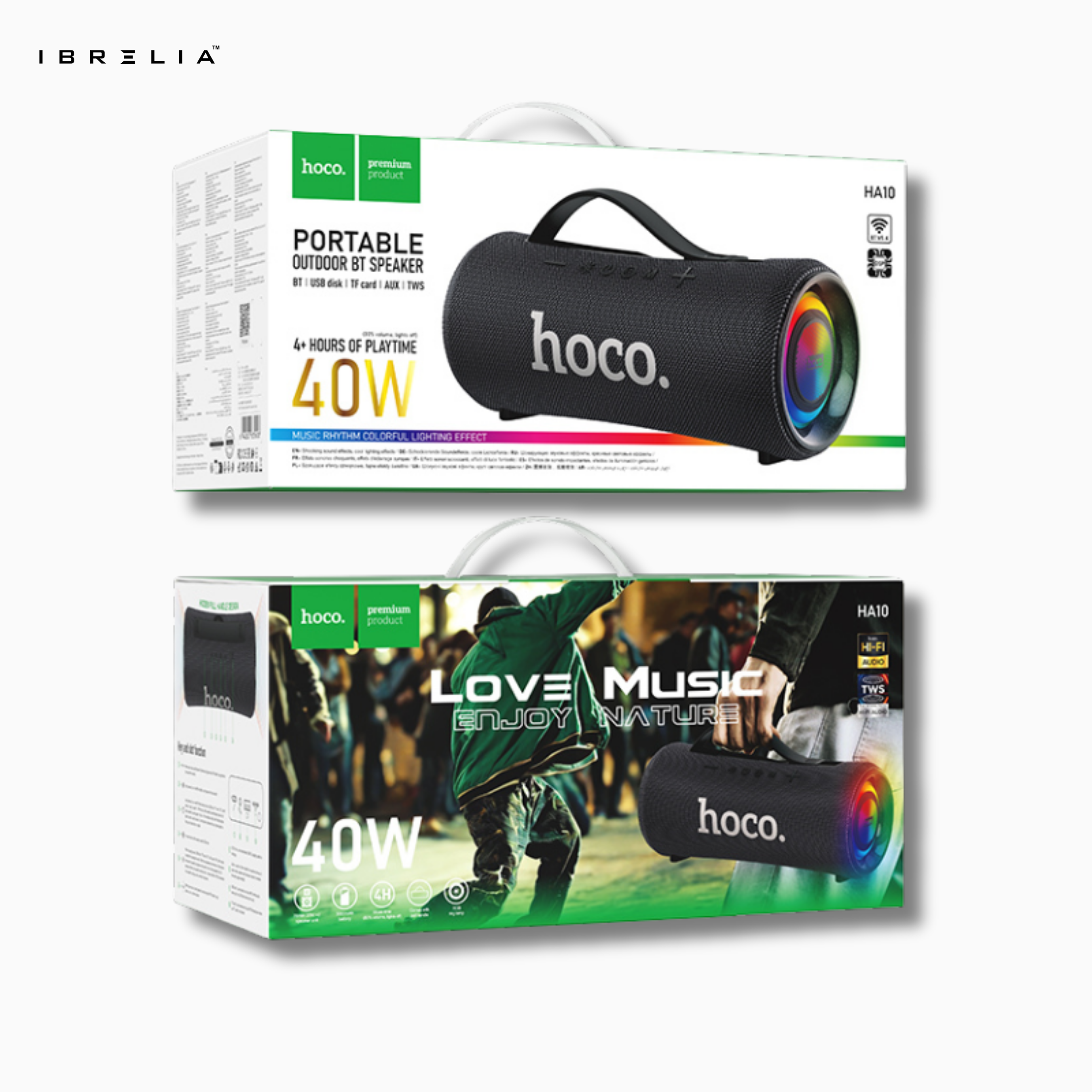 HOCO HA10 Oleada Outdoor Bluetooth Speaker | 40W Powerful Sound | TWS | RGB Lights | IBRELIA™ IBRELIA