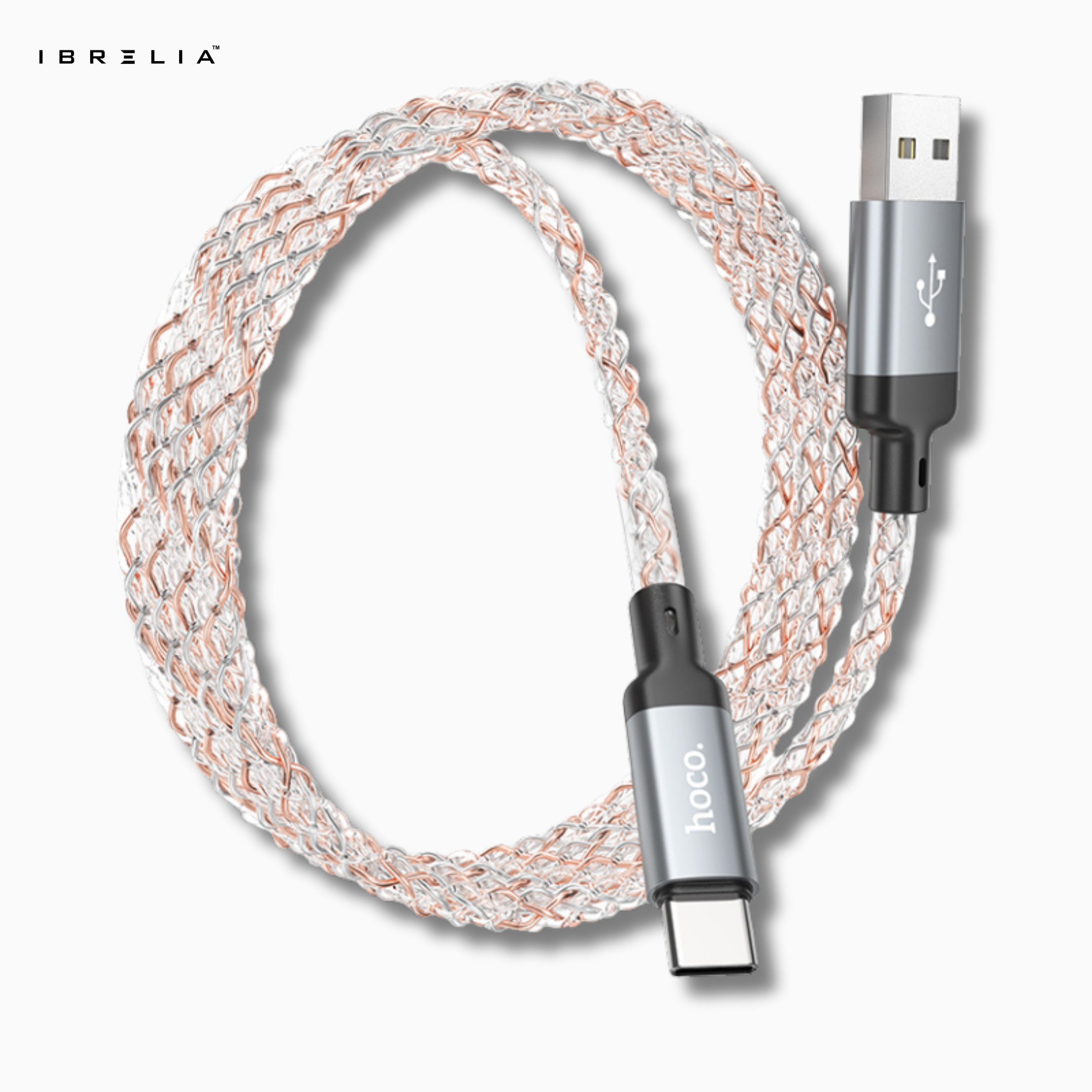 HOCO U112 Shine LED 3A Charging Data Cable (USB-A to Type-C) | IBRELIA™