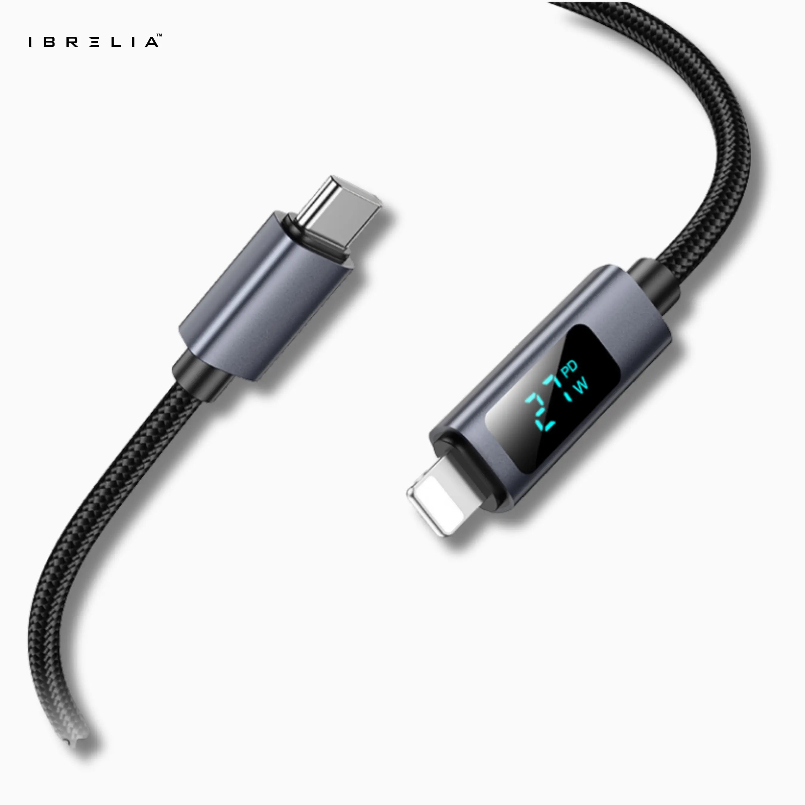 HOCO X112 Favor 27W PD Charging Data Cable with Power Display (USB-C to iP) | IBRELIA™ IBRELIA