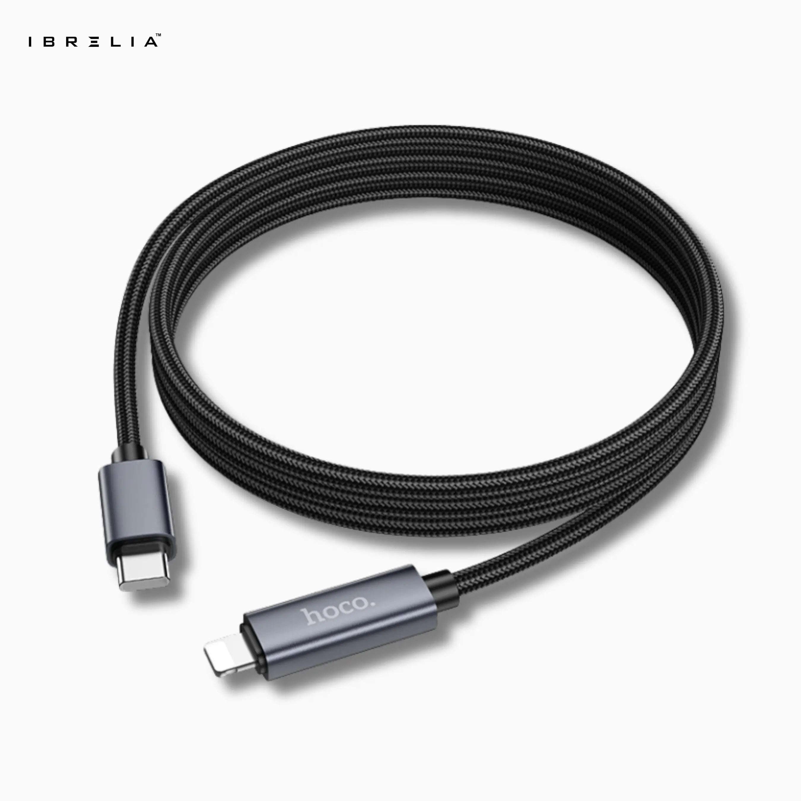 HOCO X112 Favor 27W PD Charging Data Cable with Power Display (USB-C to iP) | IBRELIA™ IBRELIA