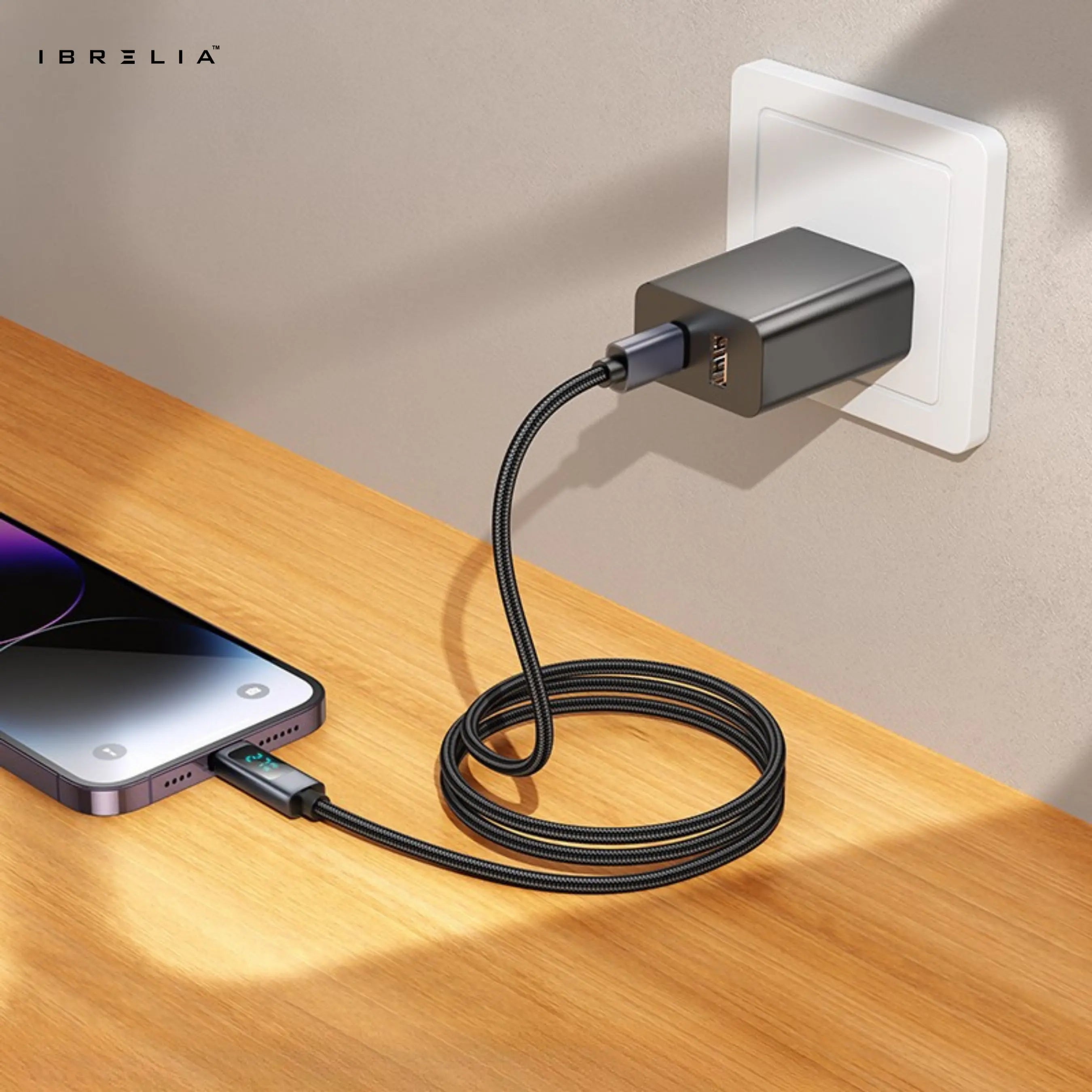 HOCO X112 Favor 27W PD Charging Data Cable with Power Display (USB-C to iP) | IBRELIA™ IBRELIA