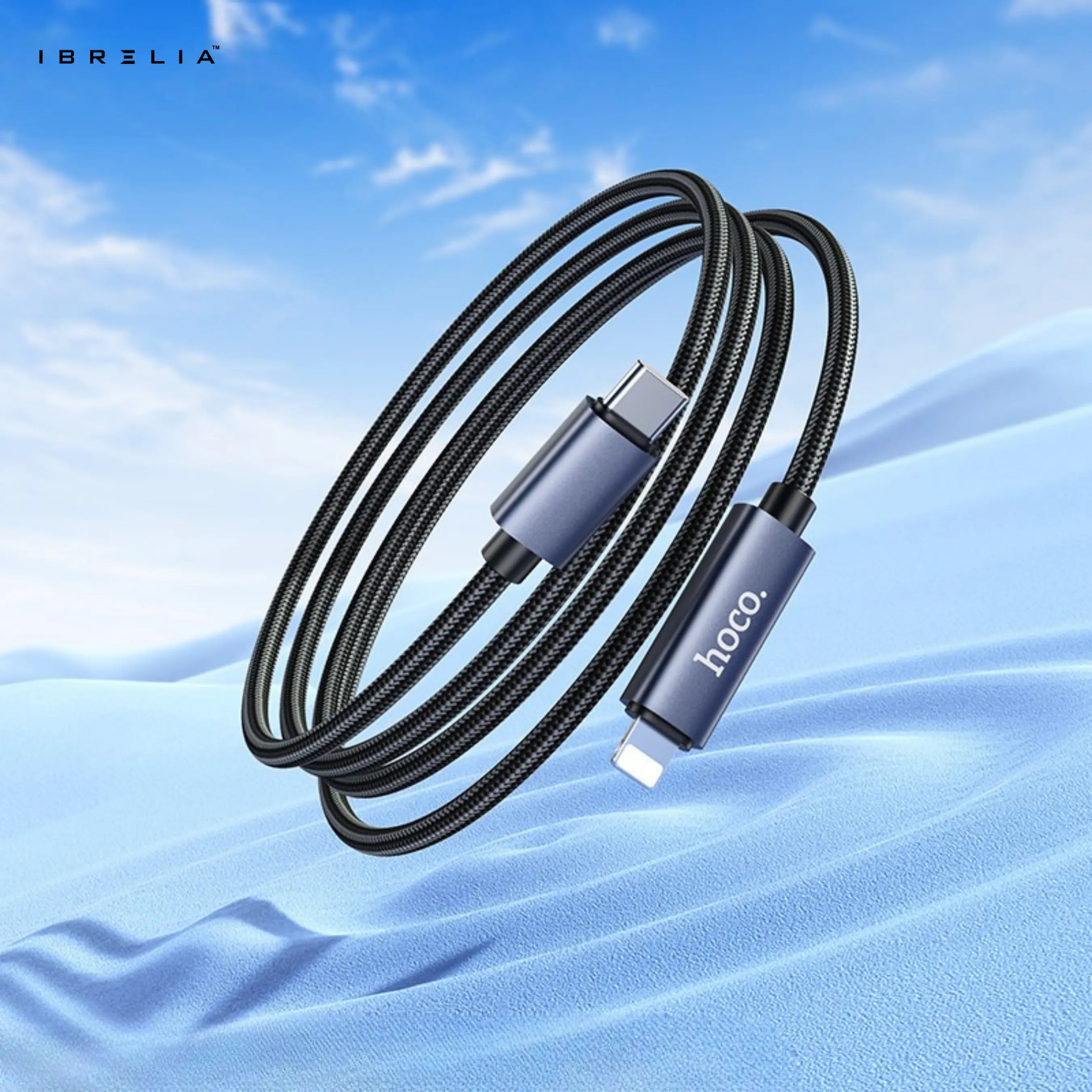 HOCO X112 Favor 27W PD Charging Data Cable with Power Display (USB-C to iP) | IBRELIA™ IBRELIA