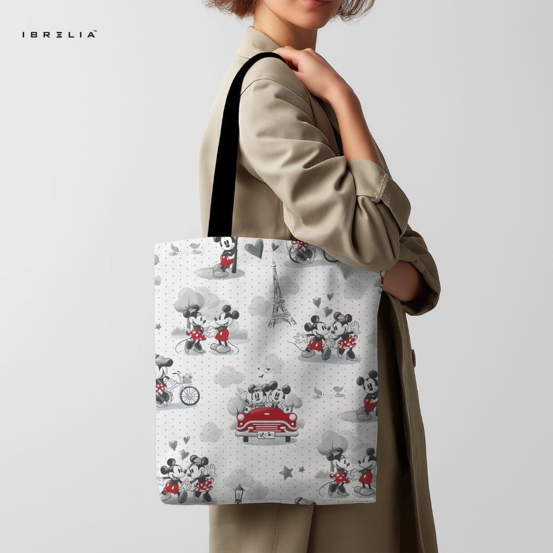 IBRELIA™ Paris Love Cartoon Tote Bag – Vintage Romance Aesthetic Tote