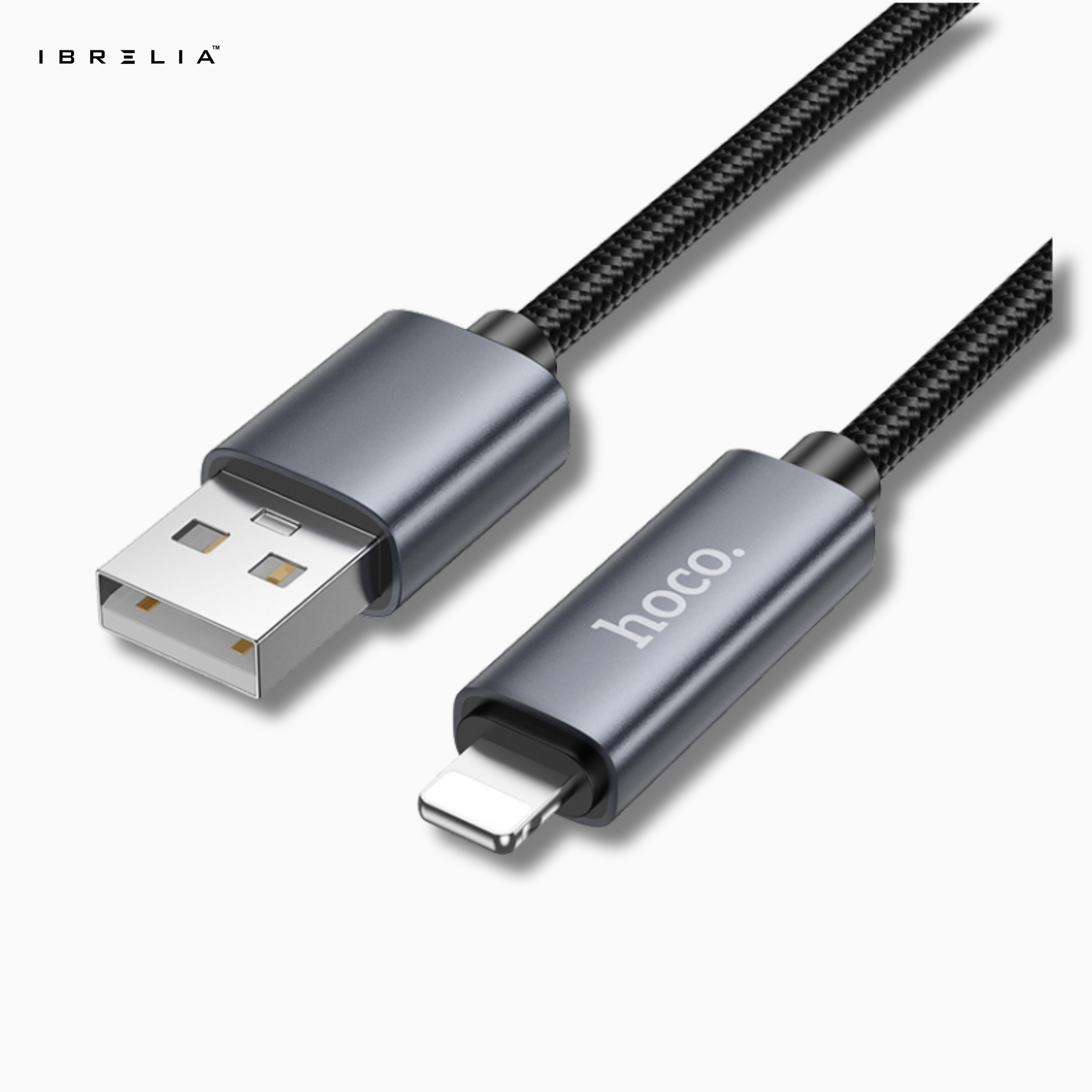 HOCO X112 Favor 2.4A Fast Charging Cable with Power Display (USB-A to iP) | IBRELIA™