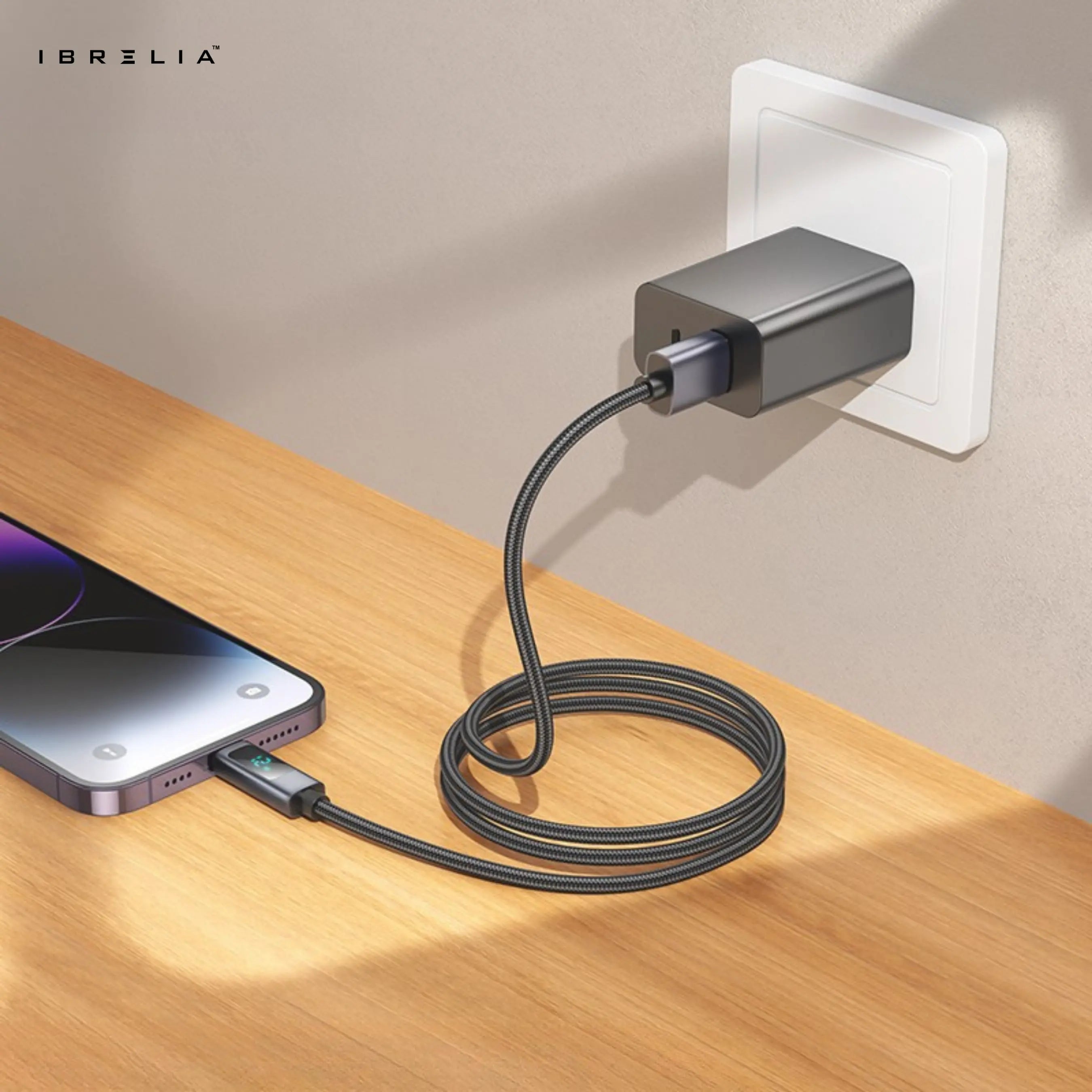 HOCO X112 Favor 2.4A Fast Charging Cable with Power Display (USB-A to iP) | IBRELIA™ IBRELIA