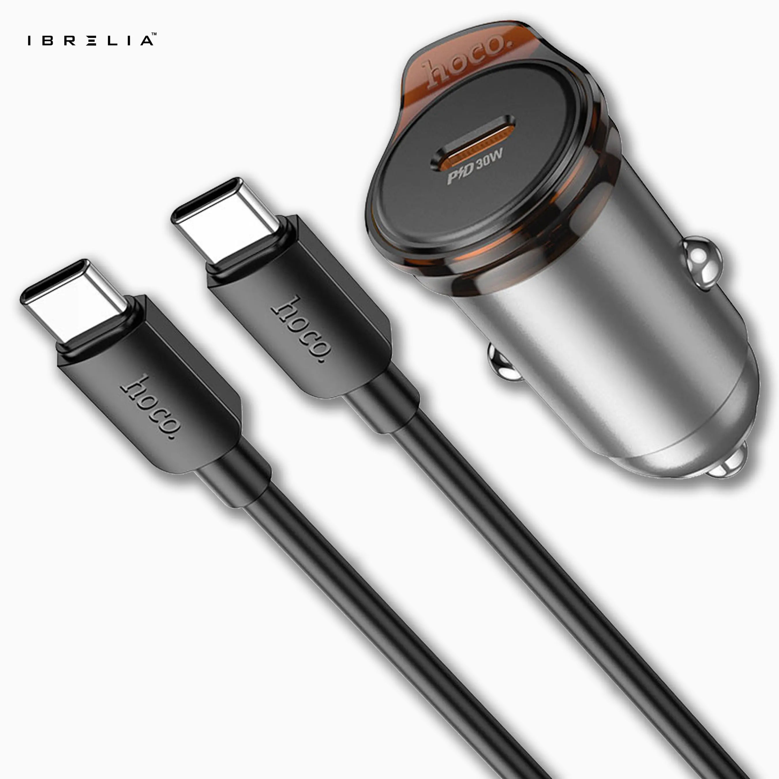 HOCO NZ16 Rigorous PD30W Mini Car Charger Set (C to iP) | 30W Fast Charging | IBRELIA™ IBRELIA