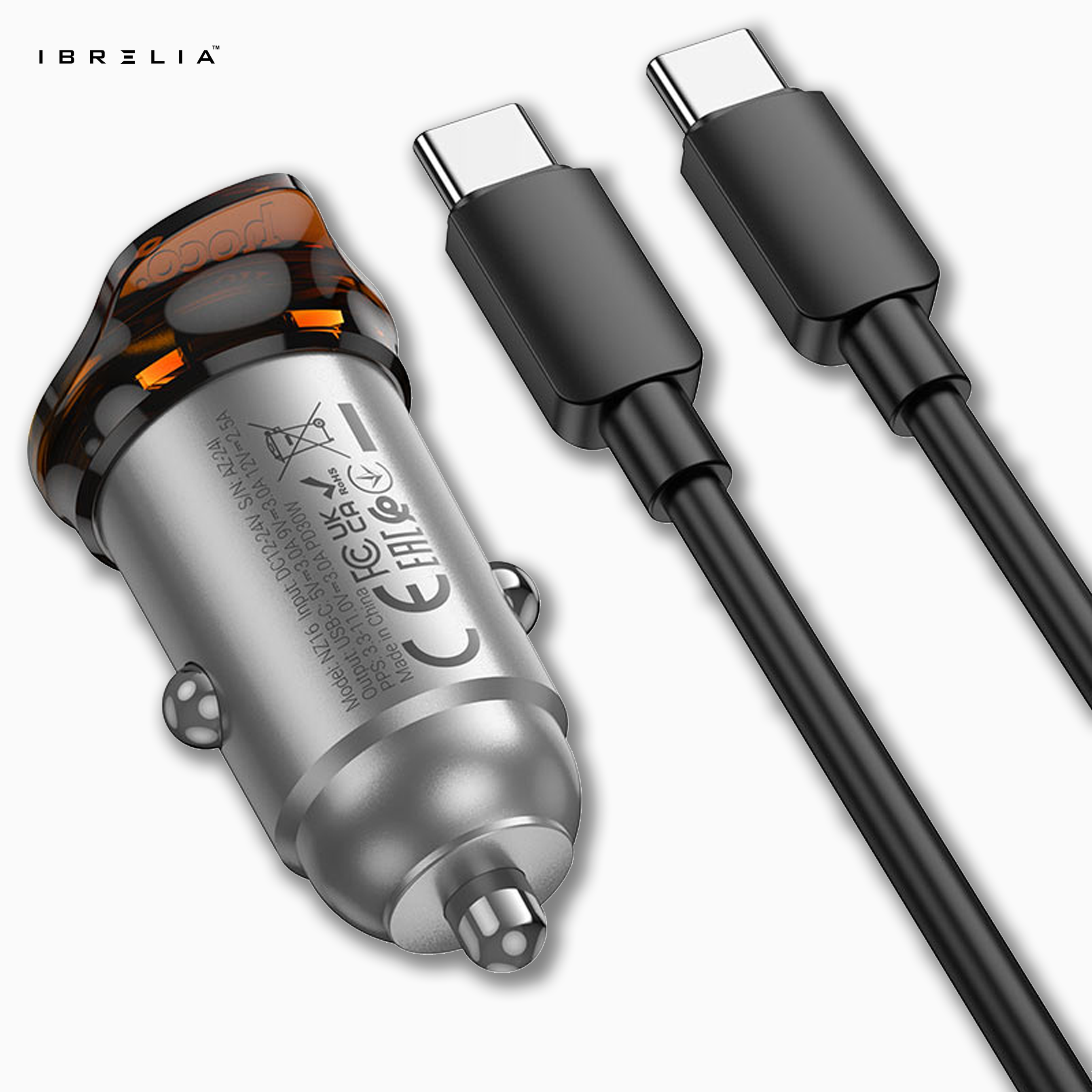 HOCO NZ16 Rigorous PD30W Mini Car Charger Set (C to iP) | 30W Fast Charging | IBRELIA™