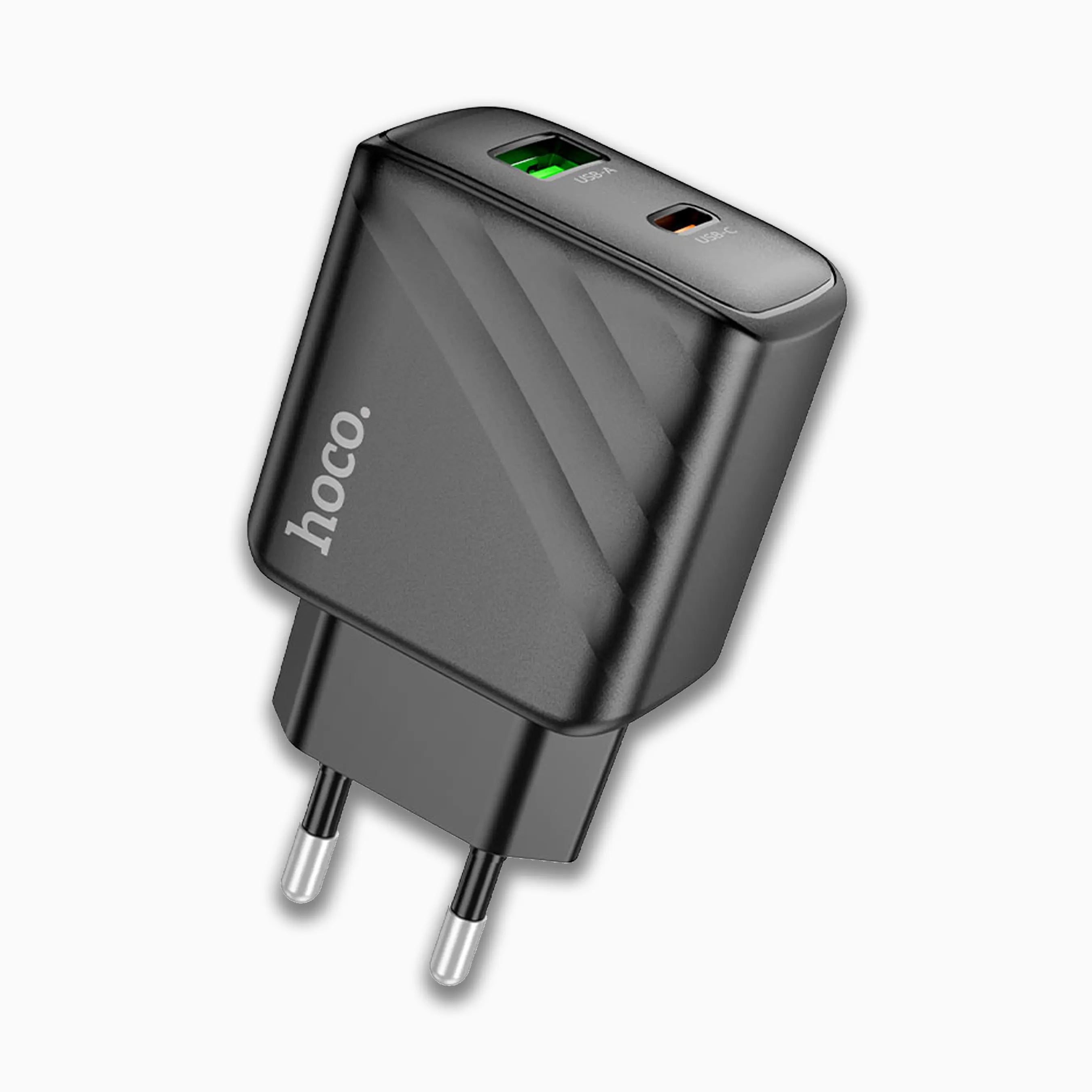 HOCO CS63A Bright PD65W Dual-Port Fast Charger Set (USB-C + USB-A | Includes 1m 60W Type-C Cable | EU Plug) | IBRELIA™ IBRELIA