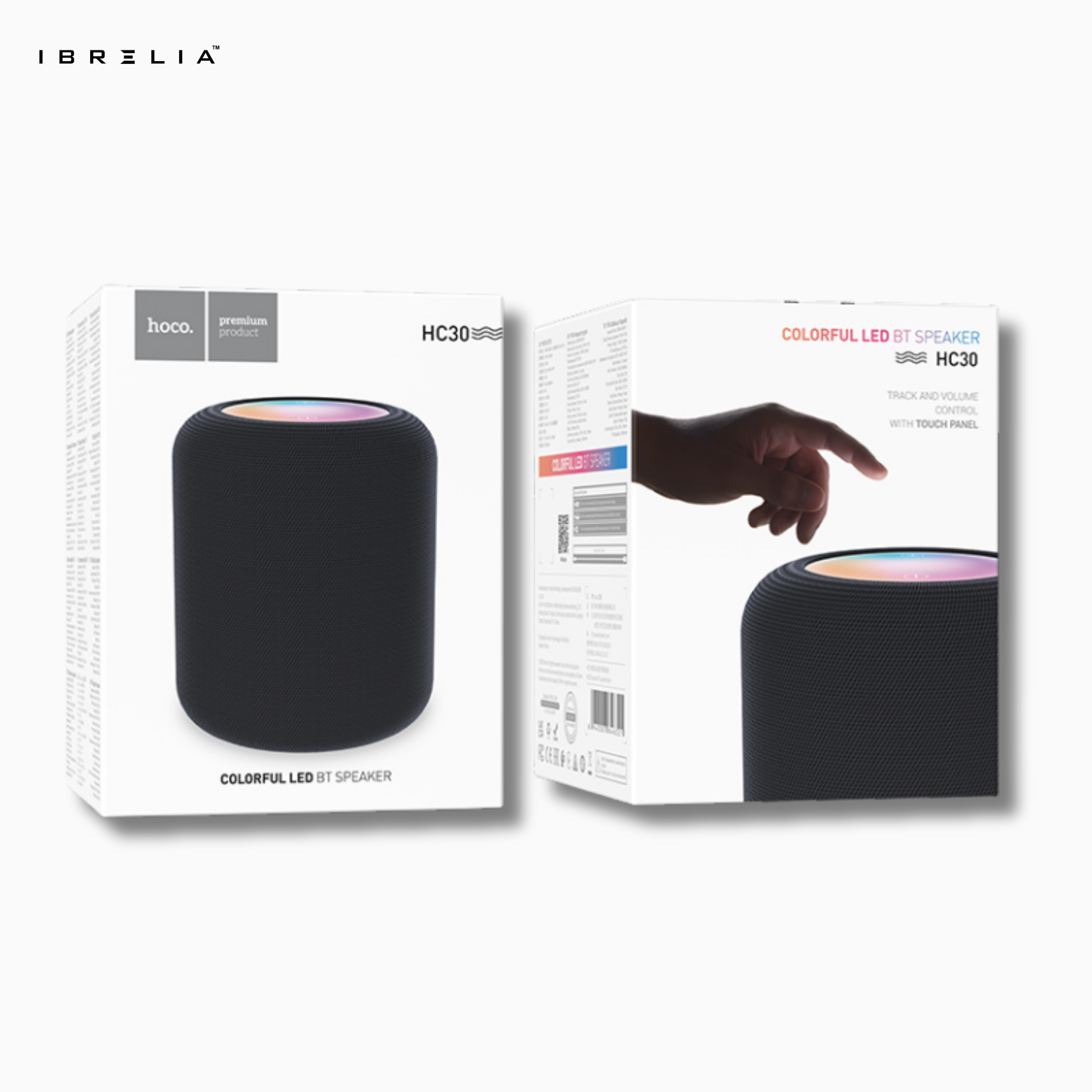 HOCO HC30 Oceano Bluetooth Speaker | 5W Bass Sound | RGB LED Touch Panel | Portable Wireless Speaker | IBRELIA™ IBRELIA