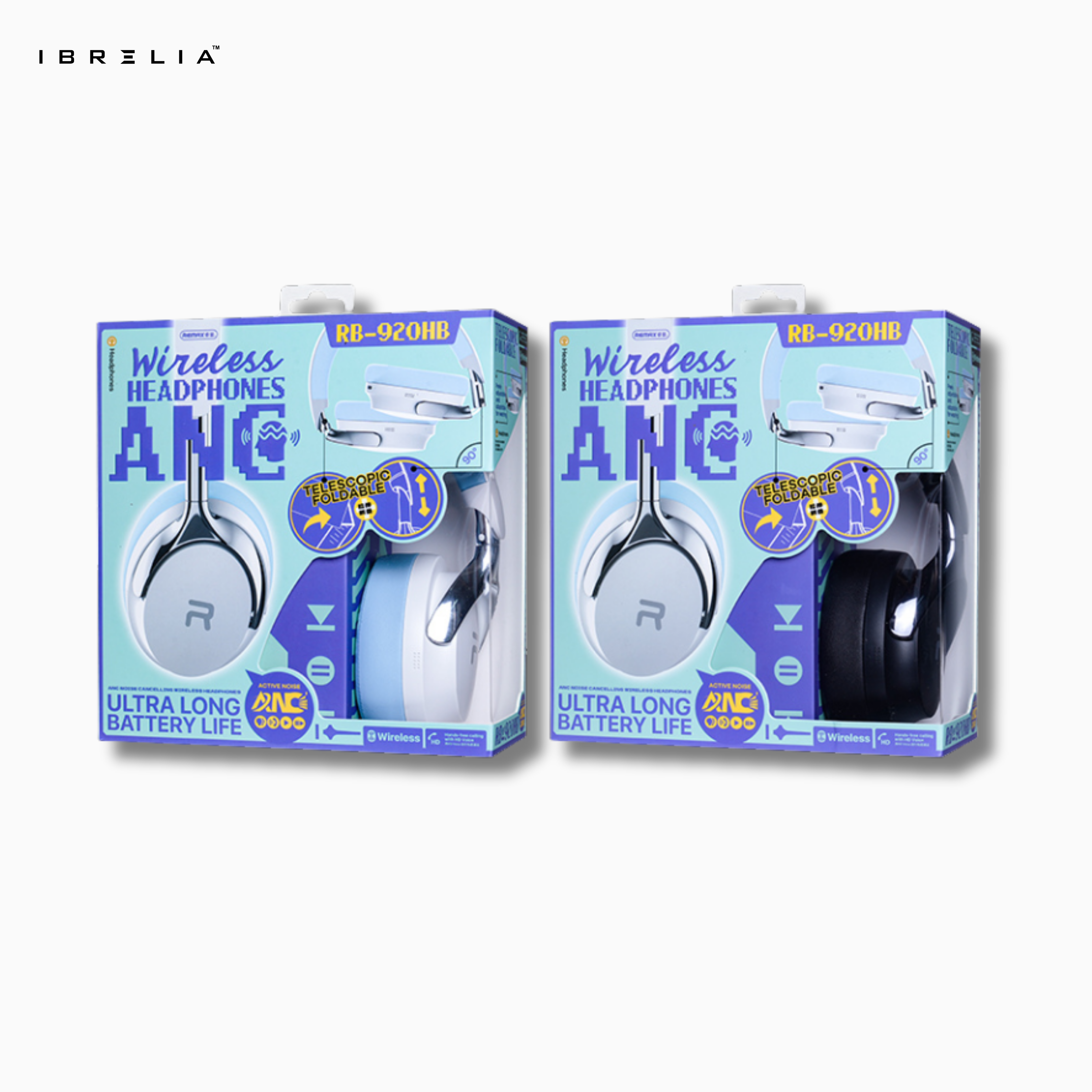 REMAX RB-920HB ANC Wireless Headphones | Active Noise Cancelling | Ultra-Long Battery | Foldable Design | IBRELIA™ IBRELIA