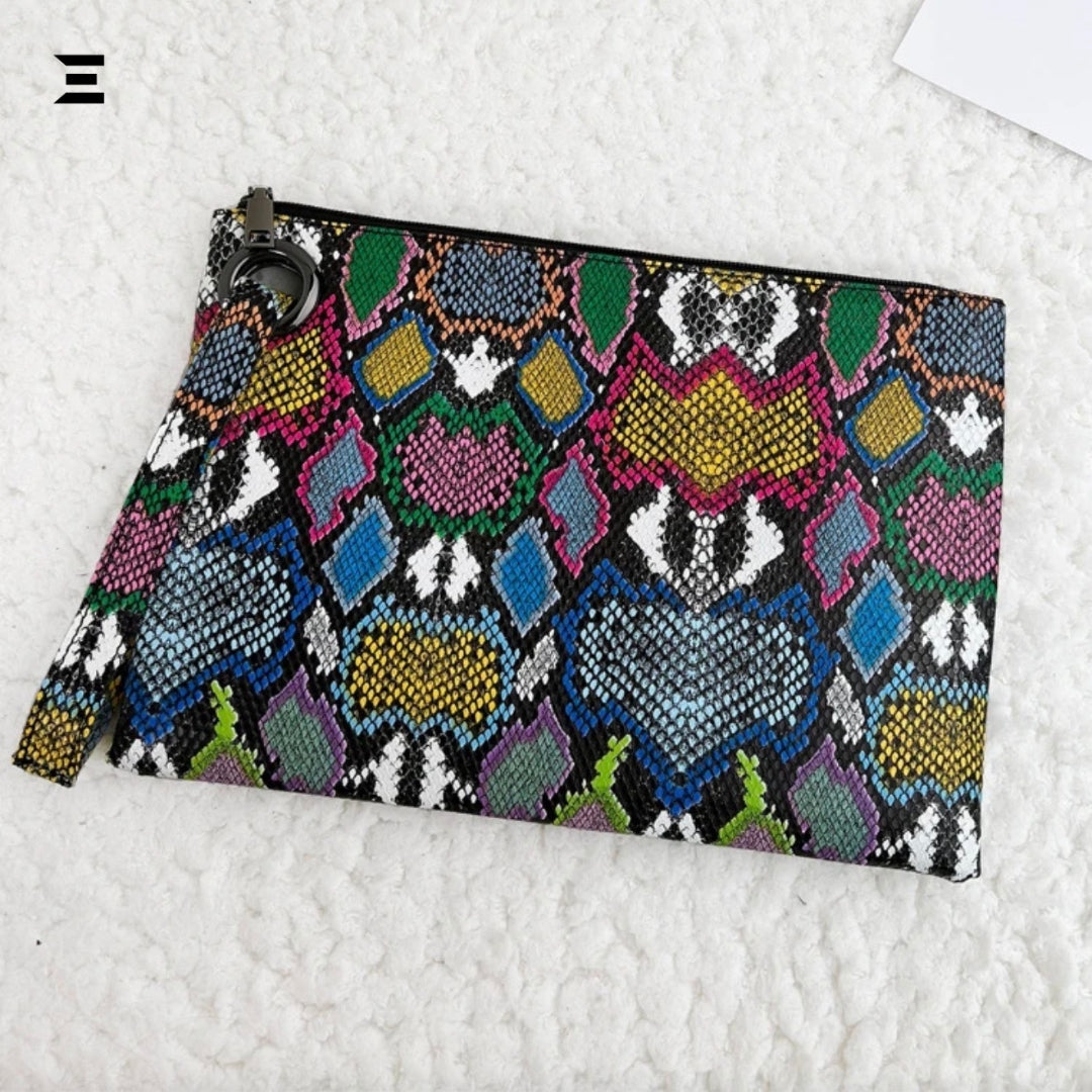 Snake Print Wristlet Bag | Large Capacity Fashion Clutch for Women | IBRELIA™ IBRELIA