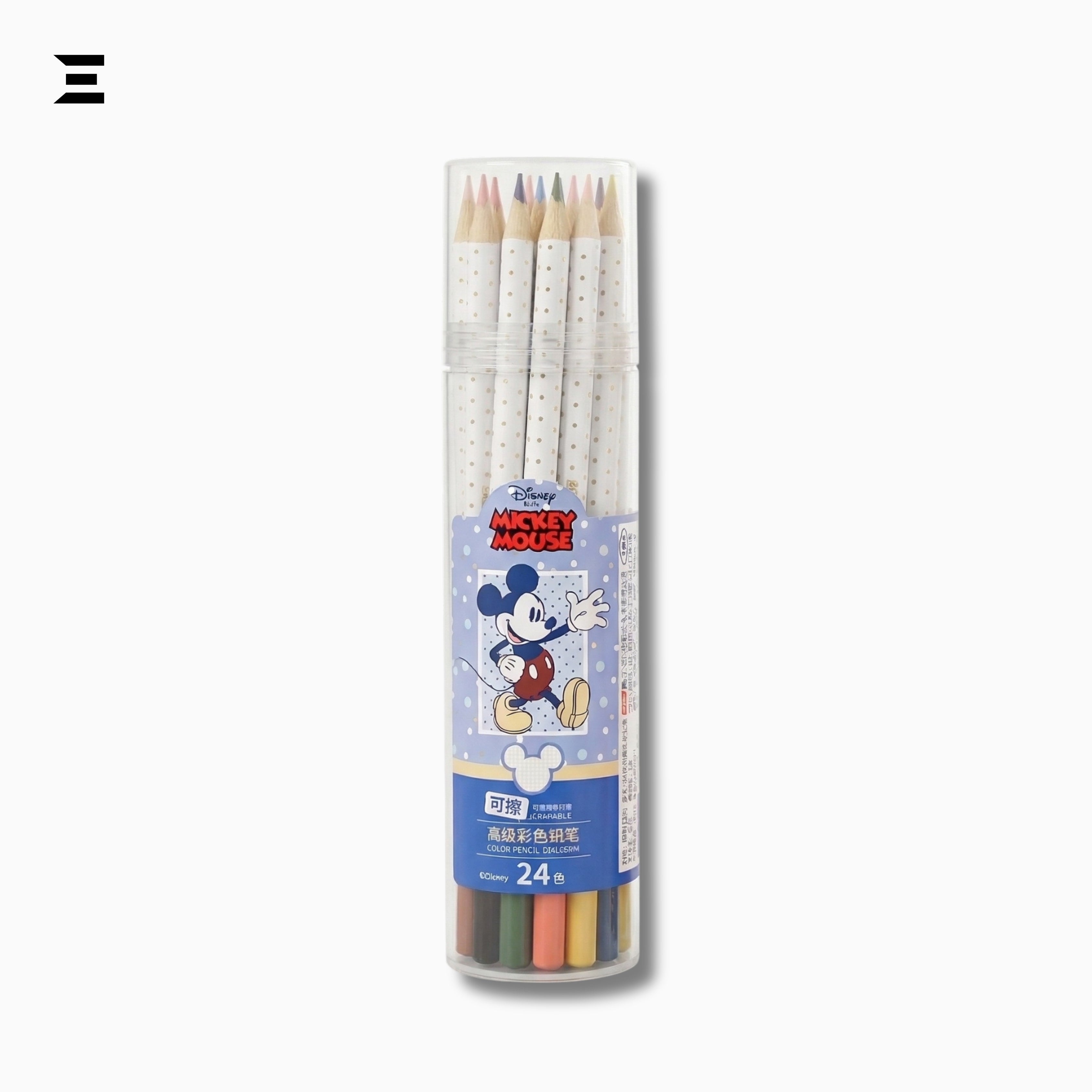 Disney Mickey Mouse Colored Pencils Set (24 Colors) | Premium Wooden Coloring Pencils | Kids Drawing Set | IBRELIA™ IBRELIA