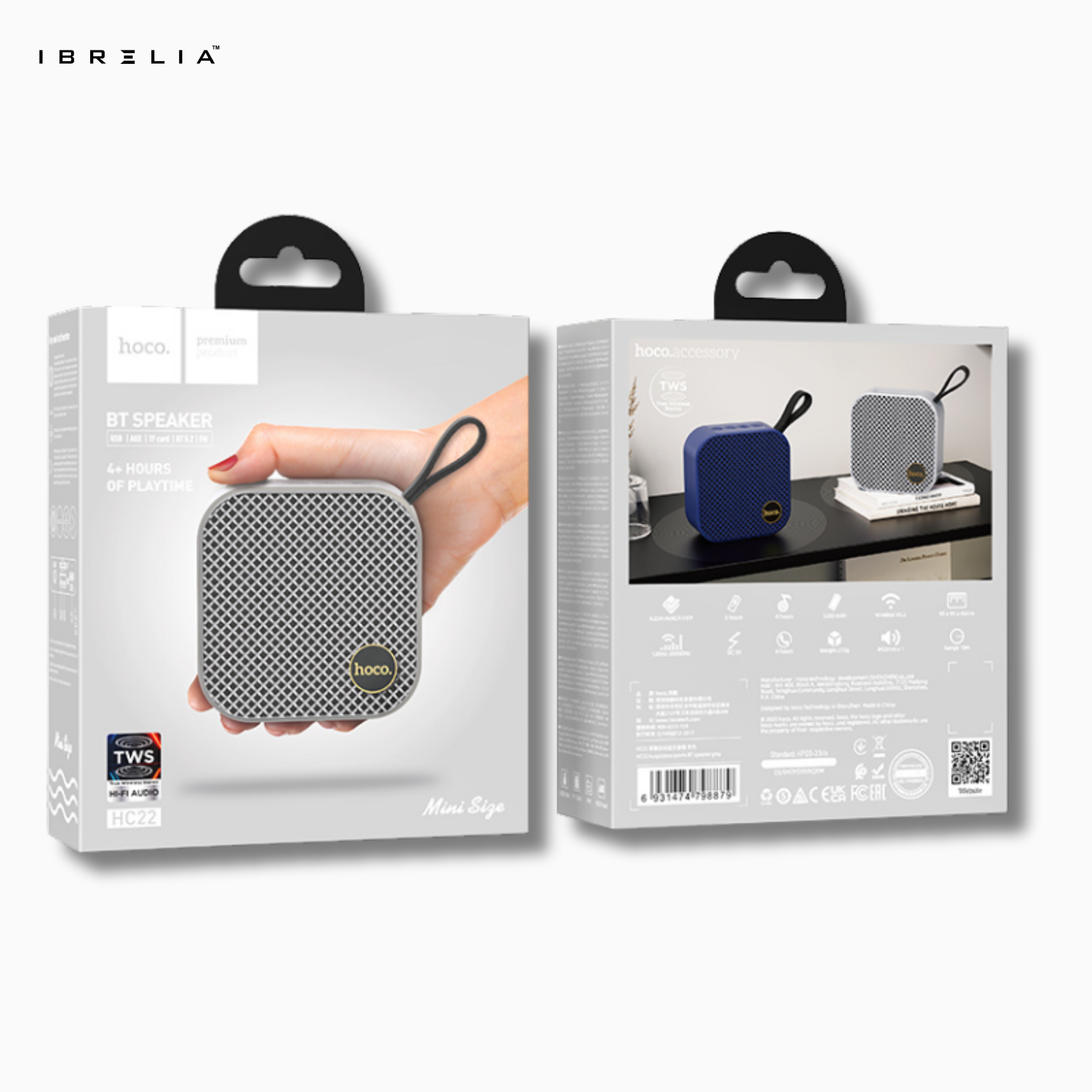 HOCO HC22 Auspicious Mini BT Speaker | TWS Wireless Stereo | 5W Powerful Sound | 4-Hour Playtime | IBRELIA™