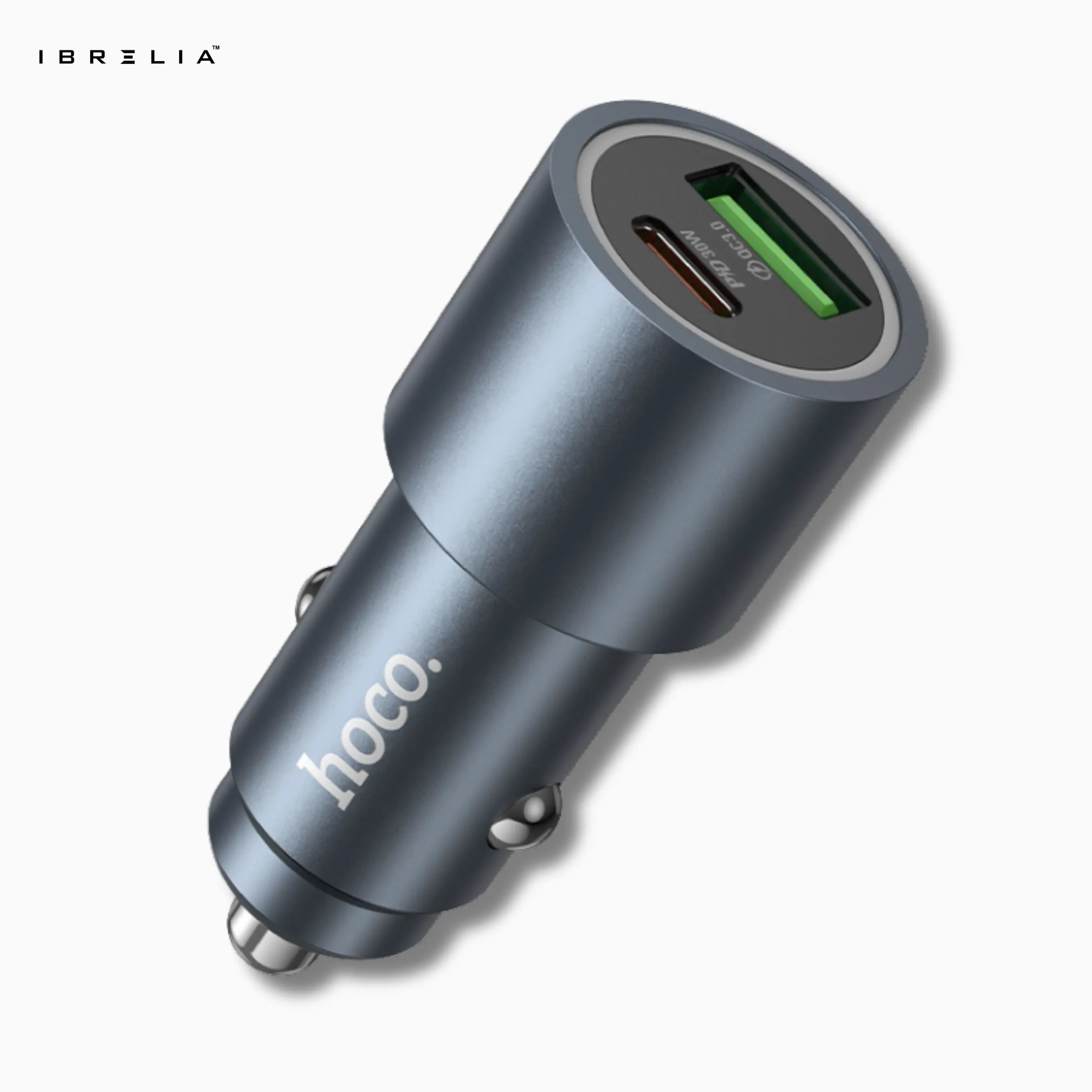 HOCO Z60 Bloom 48W Dual-Port Car Charger – PD30W + QC3.0 Fast Charging | IBRELIA™ IBRELIA