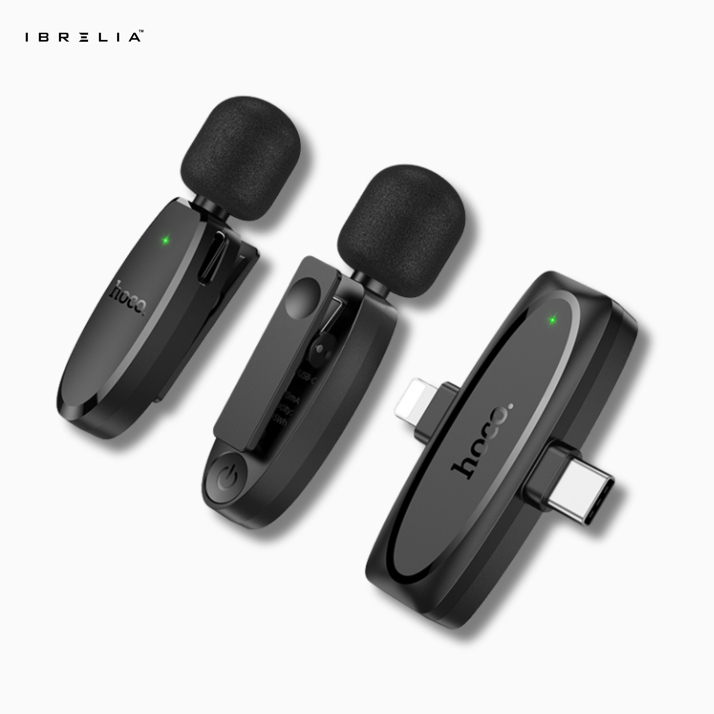 HOCO L15 Dual-Mic Wireless Digital Microphone (Type-C + Lightning 2-in-1 Receiver) | IBRELIA™