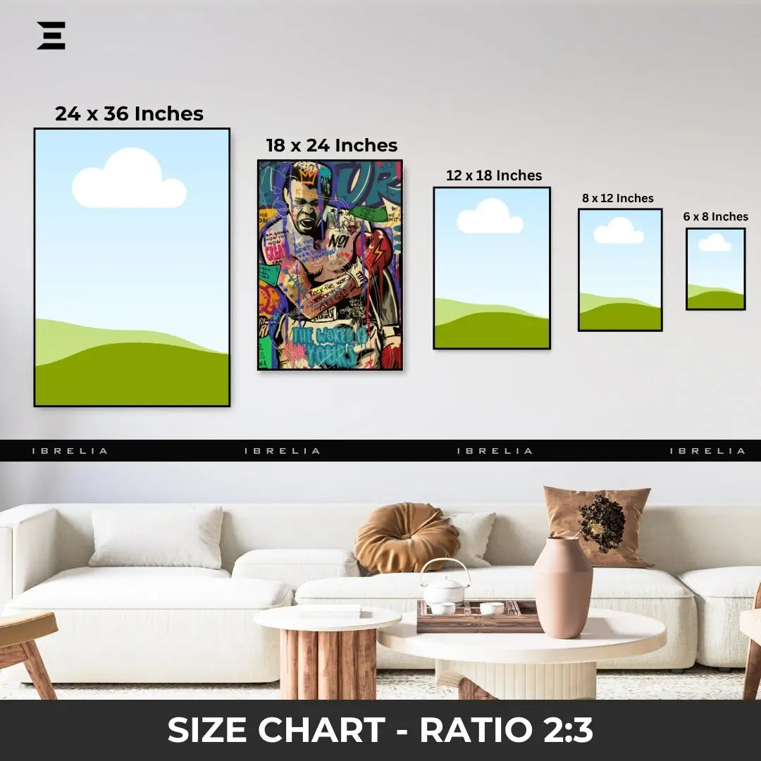 Muhammad Ali Graffiti Resin Wall Art – Limited Edition of 100 (18x24 Inches | Framed) IBRELIA