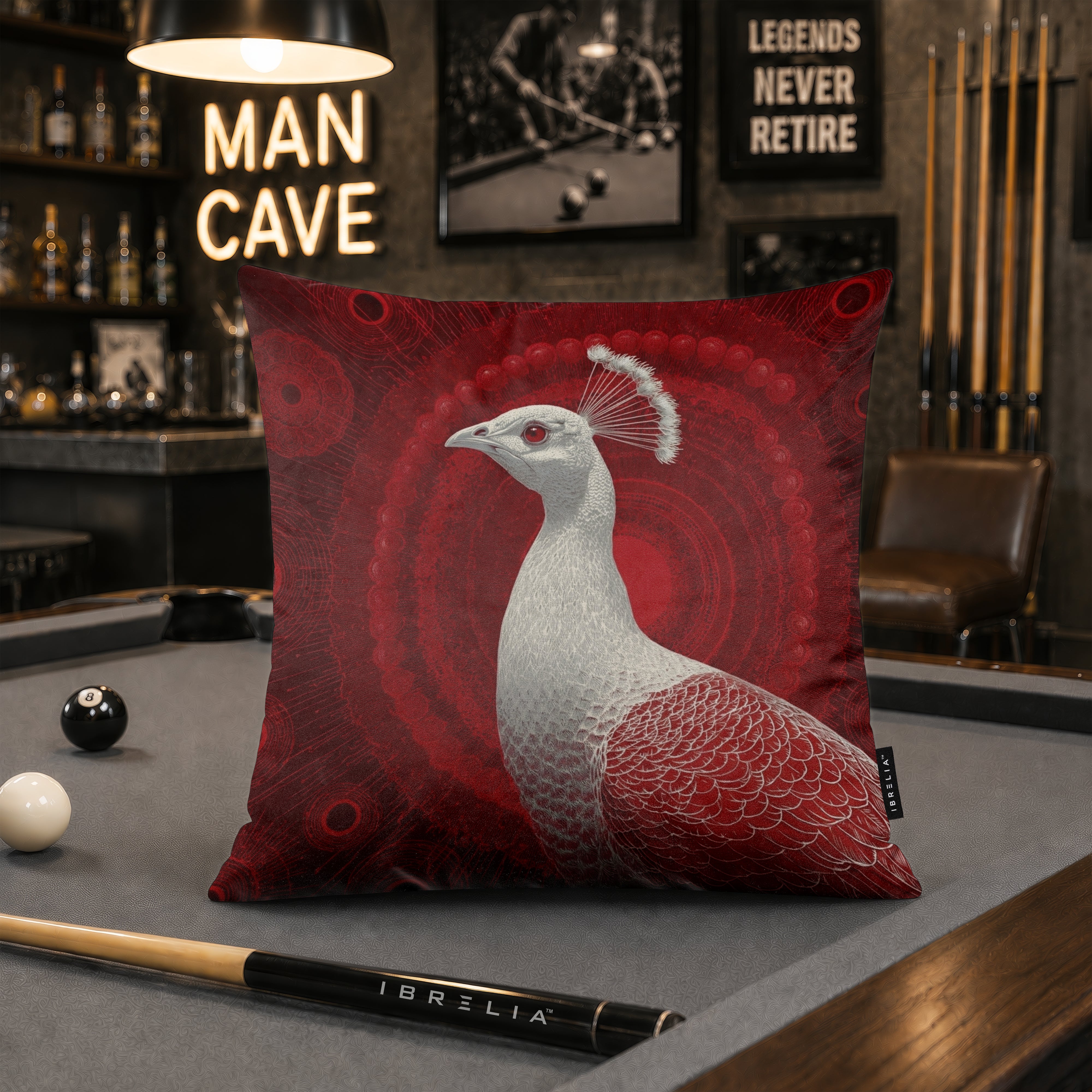 Elegant White Peacock Cushion | Premium Velvet Suede | Double-Sided Print