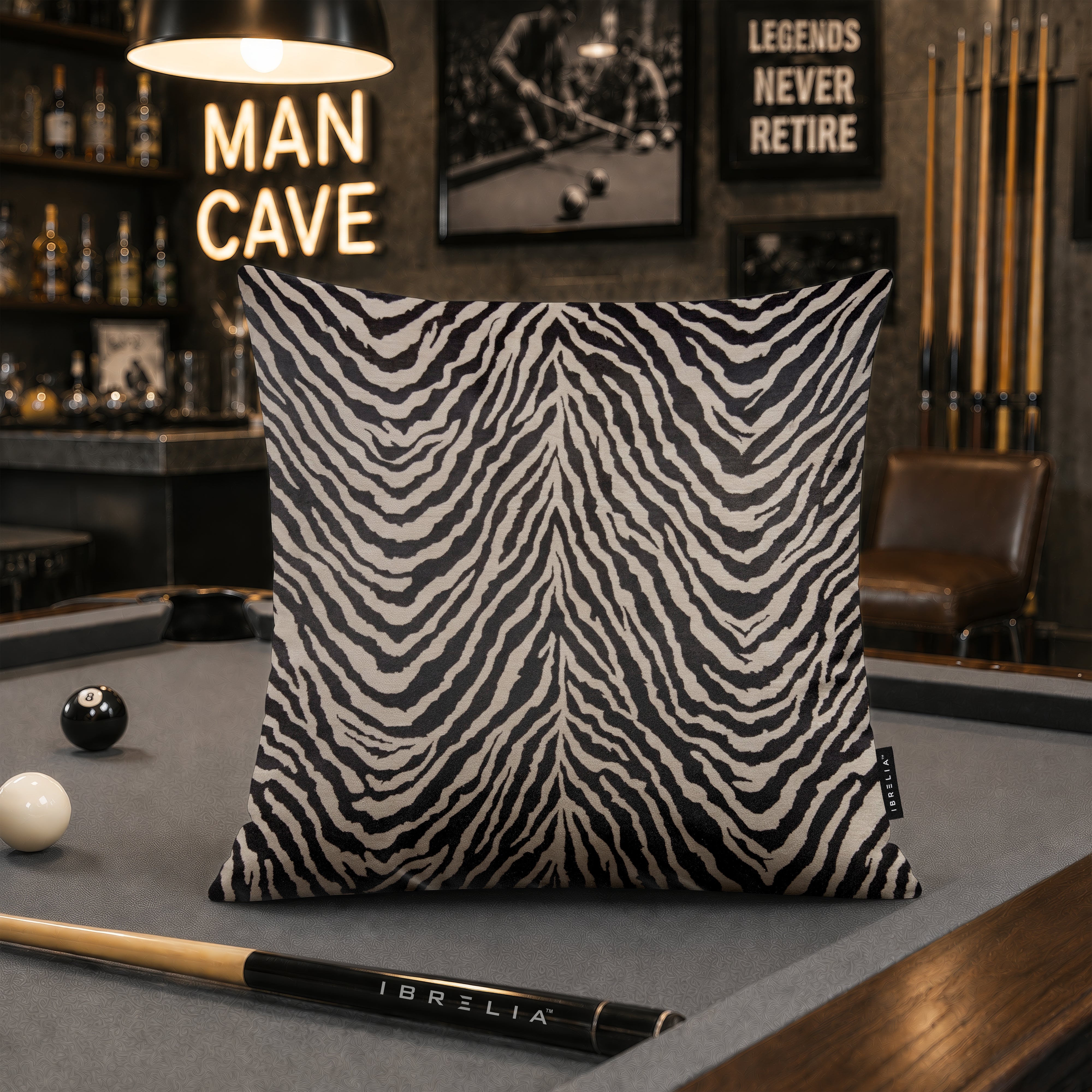 Modern Zebra Pattern Cushion | Premium Velvet Suede | Double-Sided Print