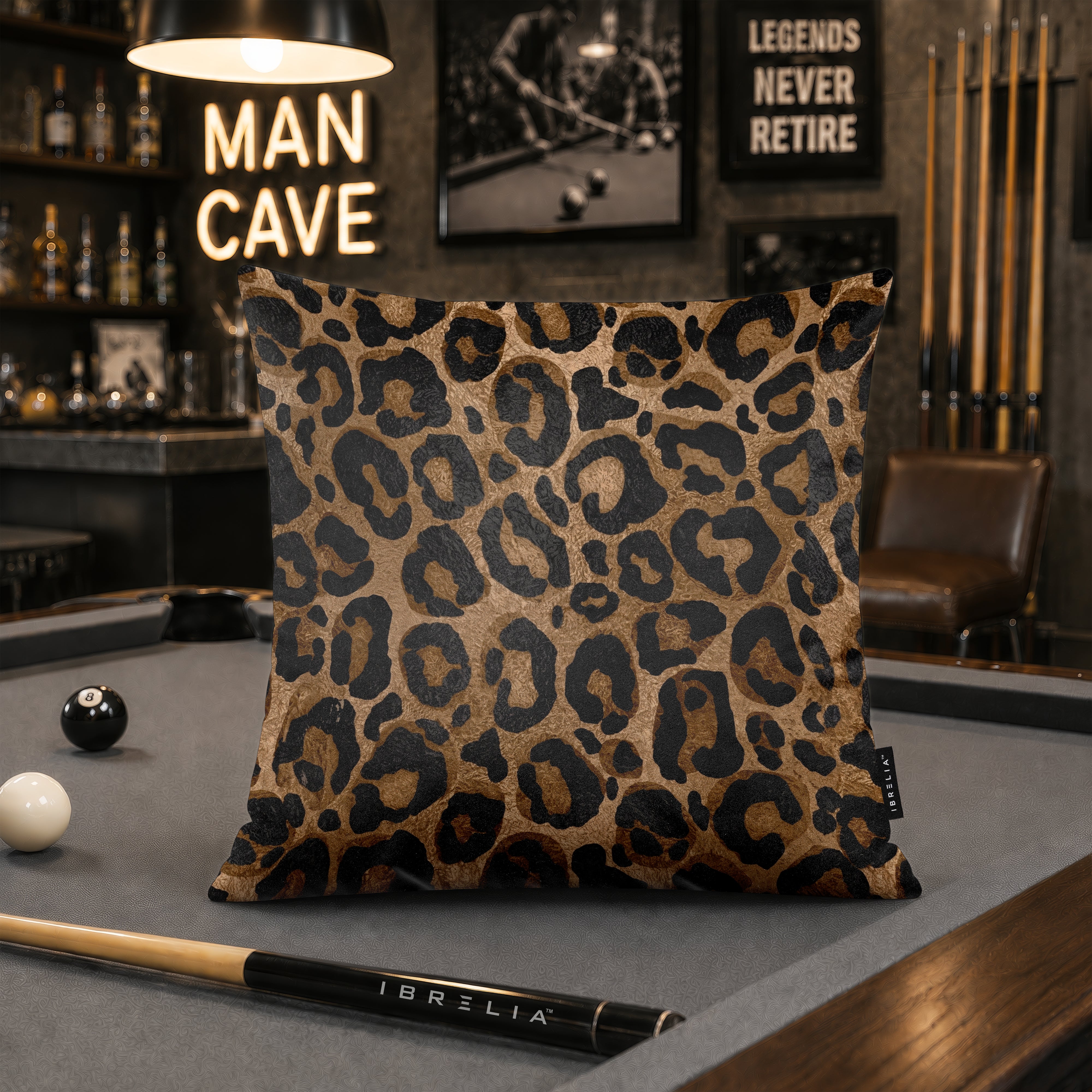 Classic Leopard Print Cushion | Premium Velvet Suede | Double-Sided Print