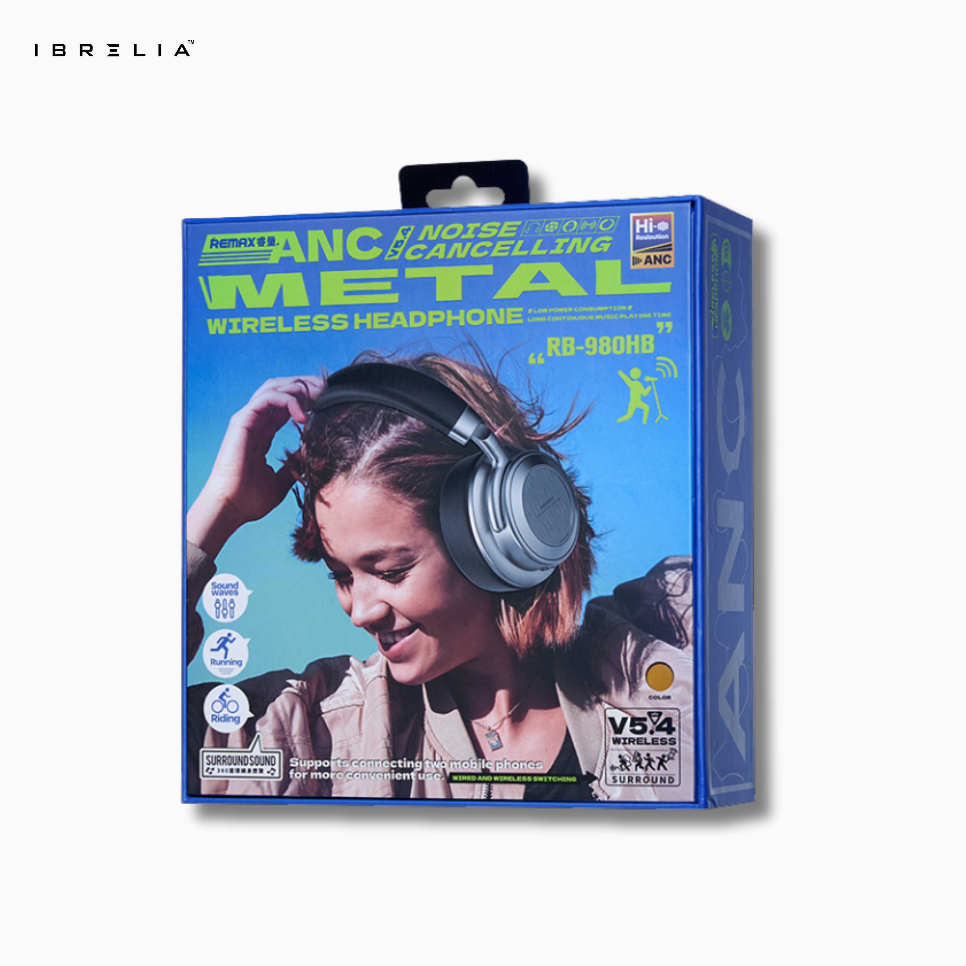 REMAX RB-980HB Metal Wireless Headphones | ANC Noise Cancelling | Surround Sound | IBRELIA™