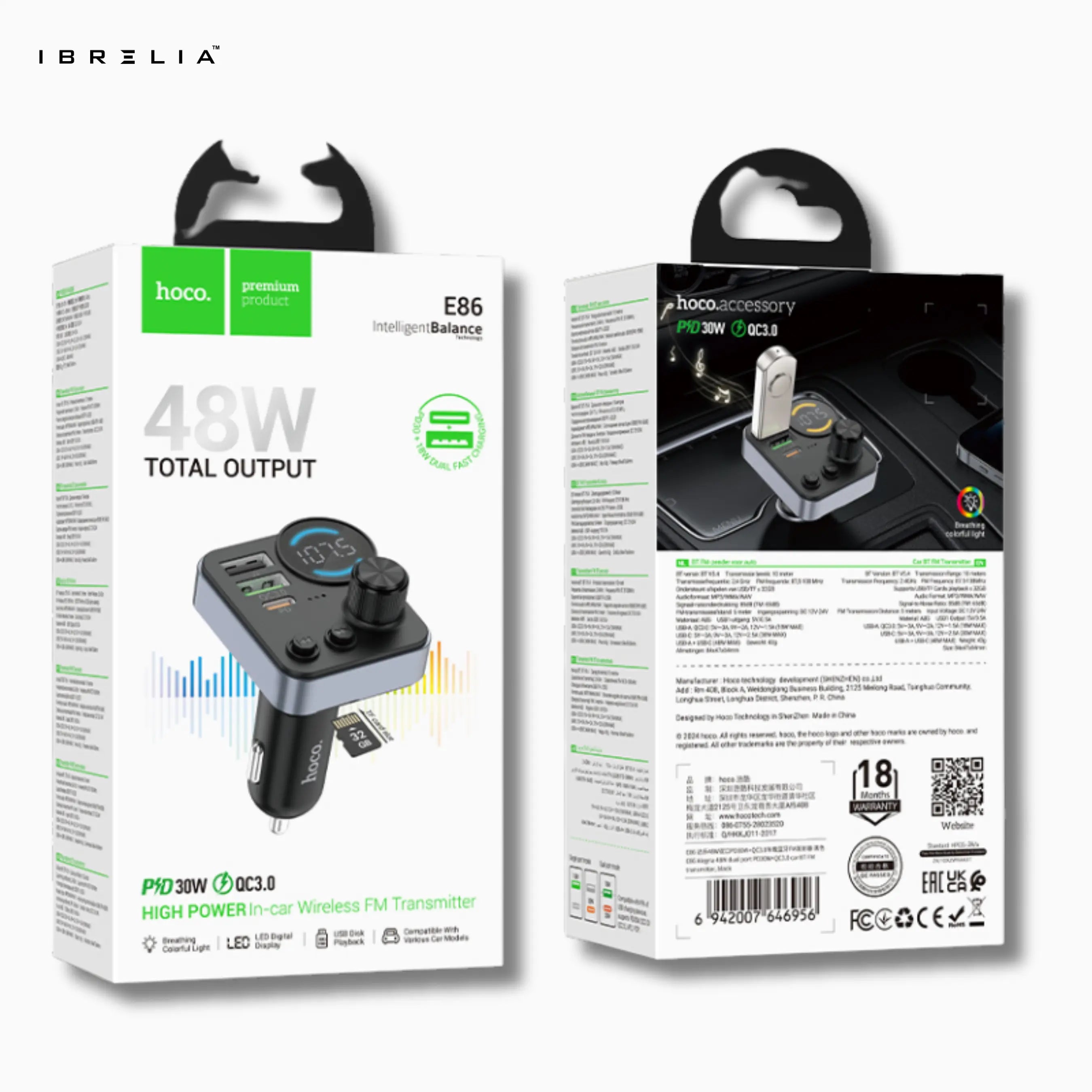 HOCO E86 – 48W High-Power Wireless FM Transmitter | IBRELIA™ IBRELIA