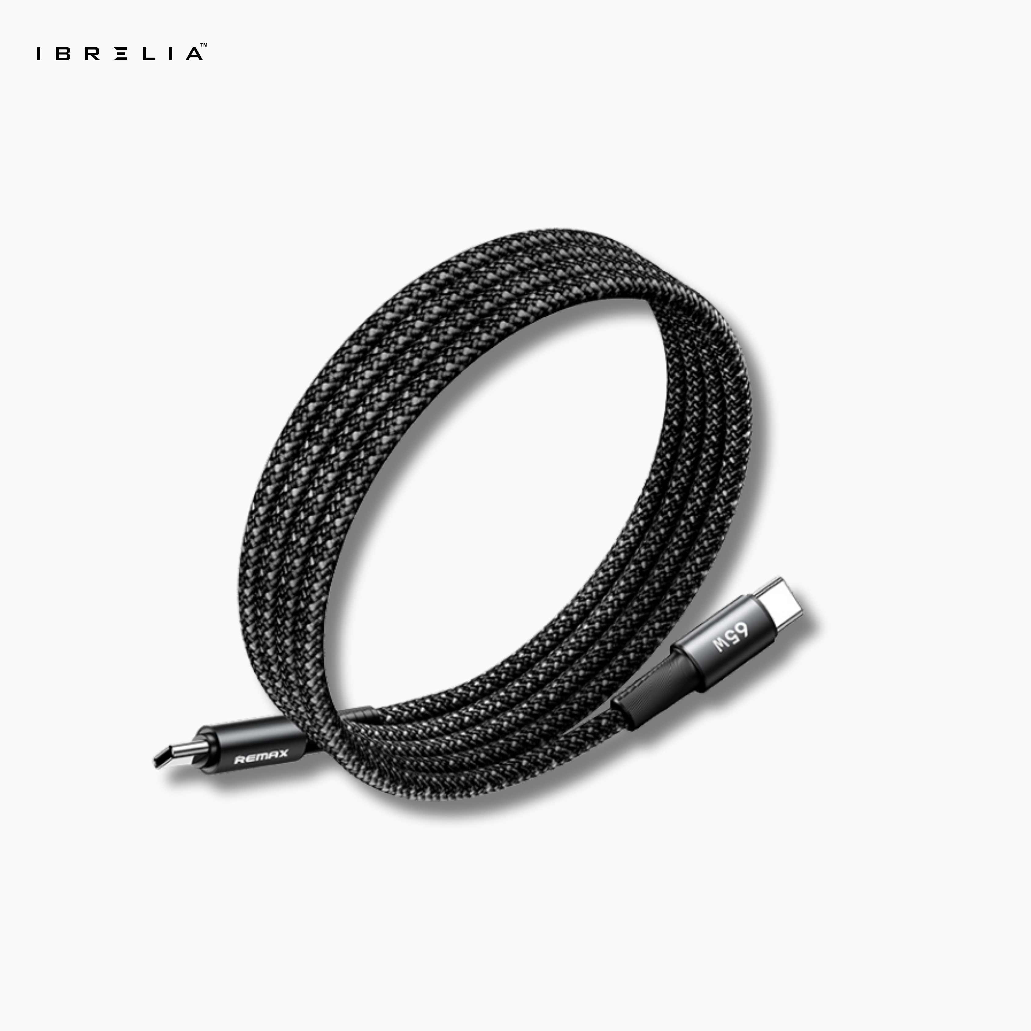 REMAX CB07 65W Magnetic Braided Cable (Type-C to Type-C) | 1.2M Fast Charging | Easy-to-Store Design | IBRELIA™ IBRELIA