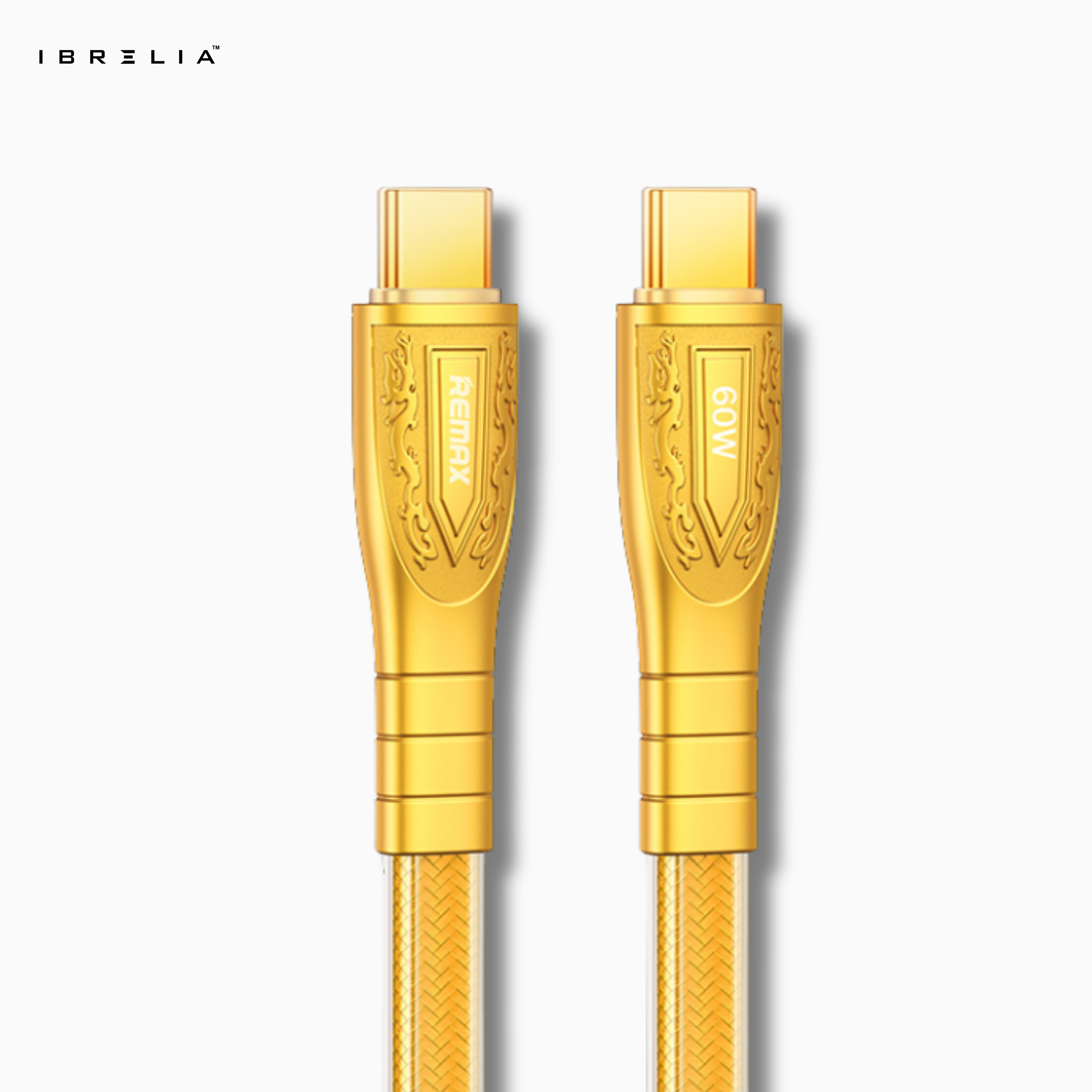 REMAX RC-C166 60W Zinc Alloy Fast Charging Cable (Type-C to Type-C) | Transparent Design | 1.2M Durable Cable | IBRELIA™ IBRELIA