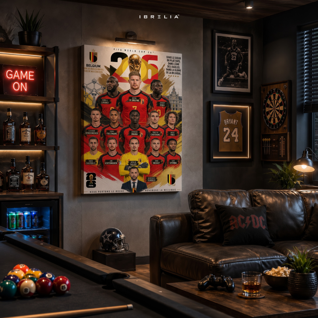 Belgium FIFA World Cup 2026 Team Wall Art – Kevin De Bruyne Football Poster | IBRELIA™