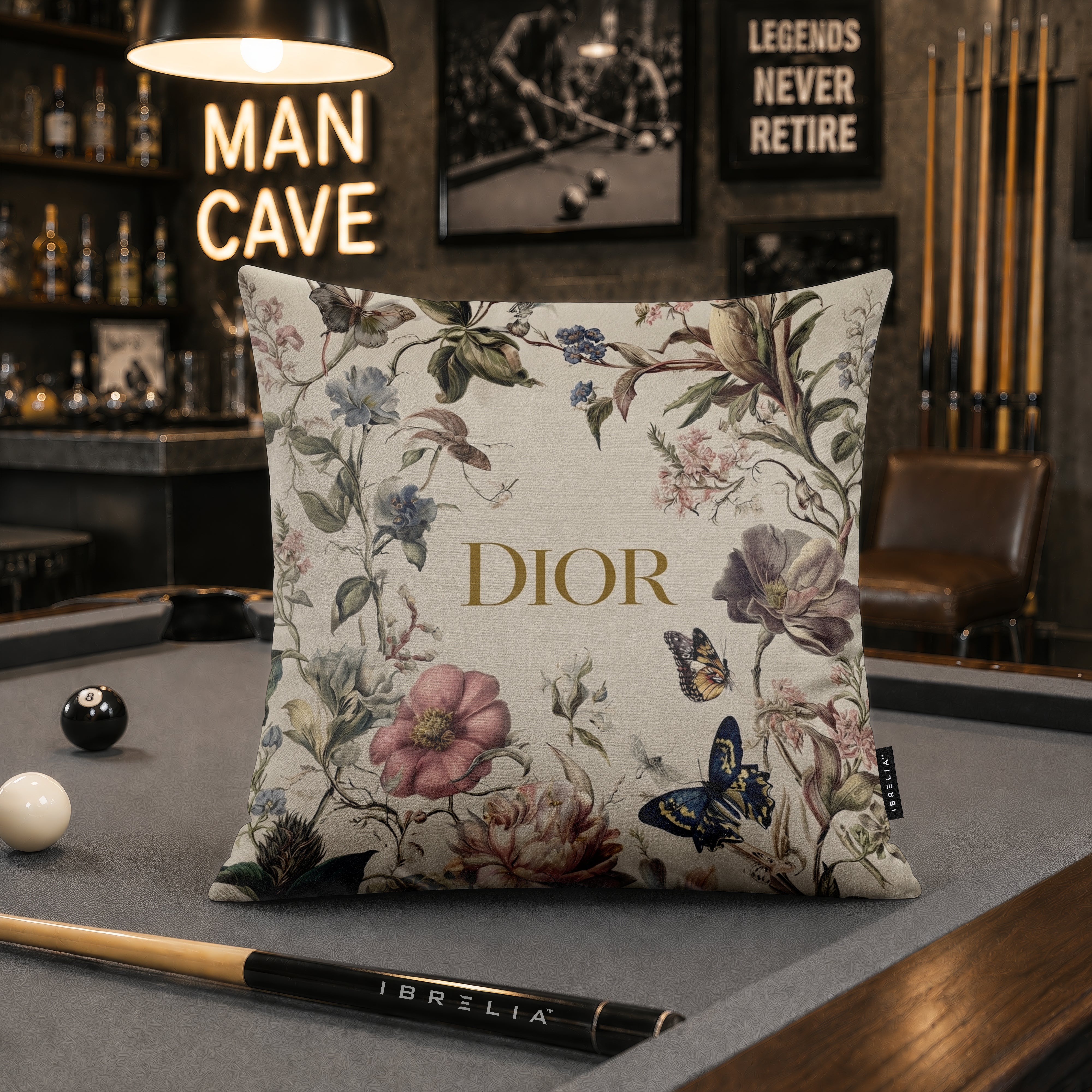 Luxury Floral Designer Cushion | Premium Velvet Suede | Double-Sided Print