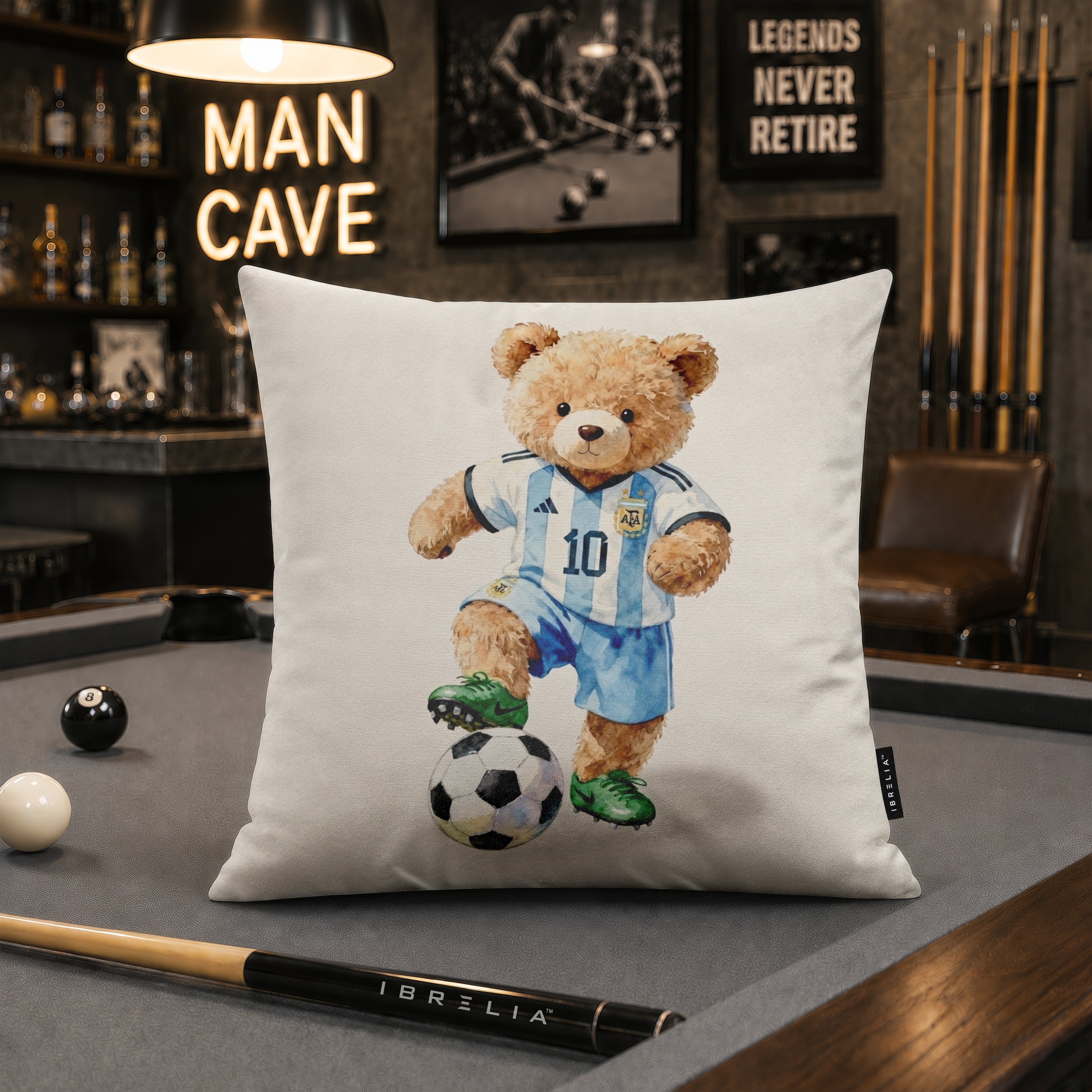 Lionel Messi Teddy Football Cushion | Premium Velvet Suede | Double-Sided Print