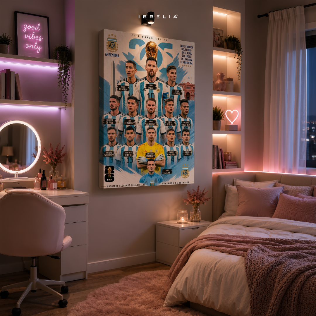 Argentina FIFA World Cup 2026 Team Wall Art – Lionel Messi Football Poster | IBRELIA™